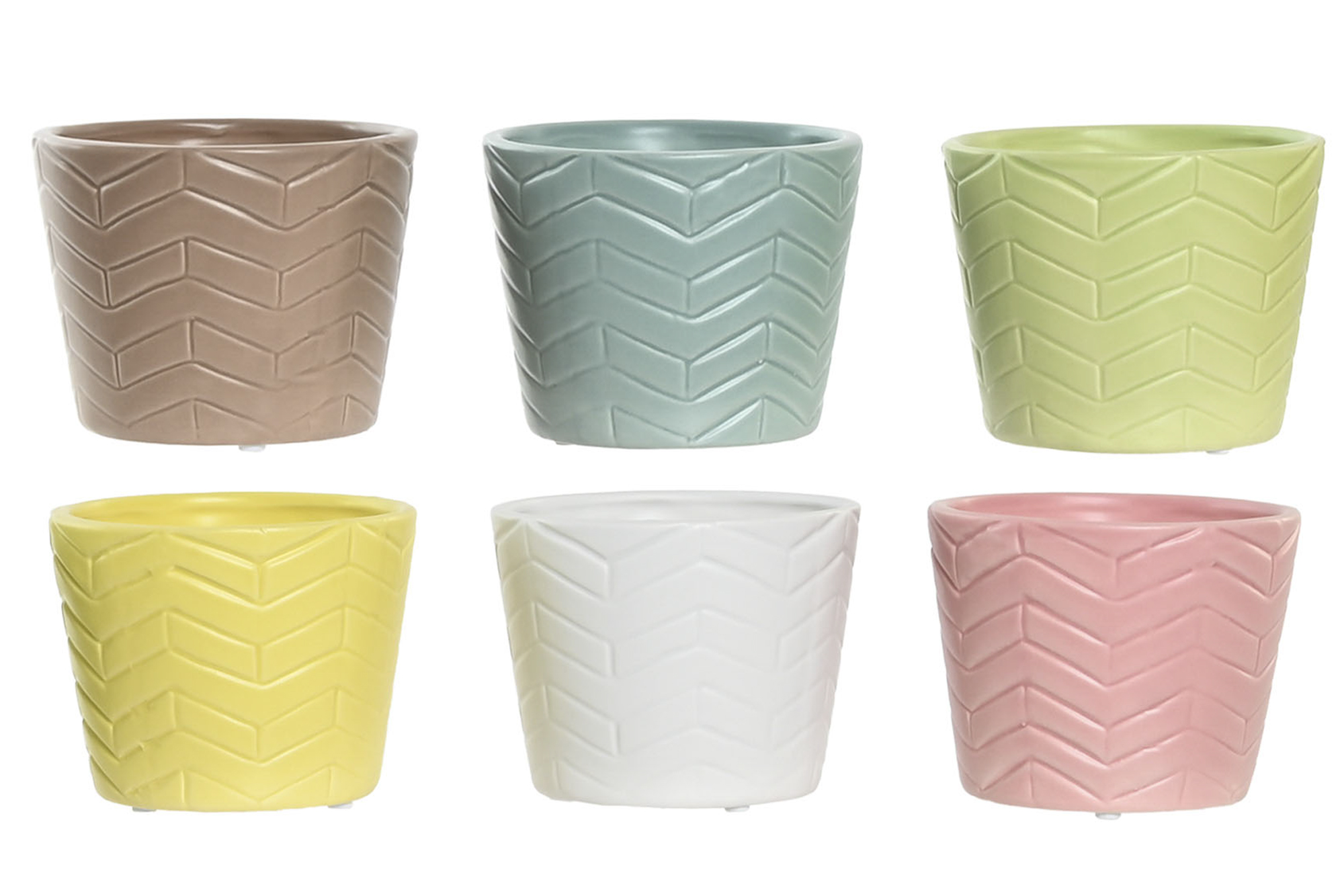 MACETA DOLOMITE 12X12X10 ZIGZAG VERDE