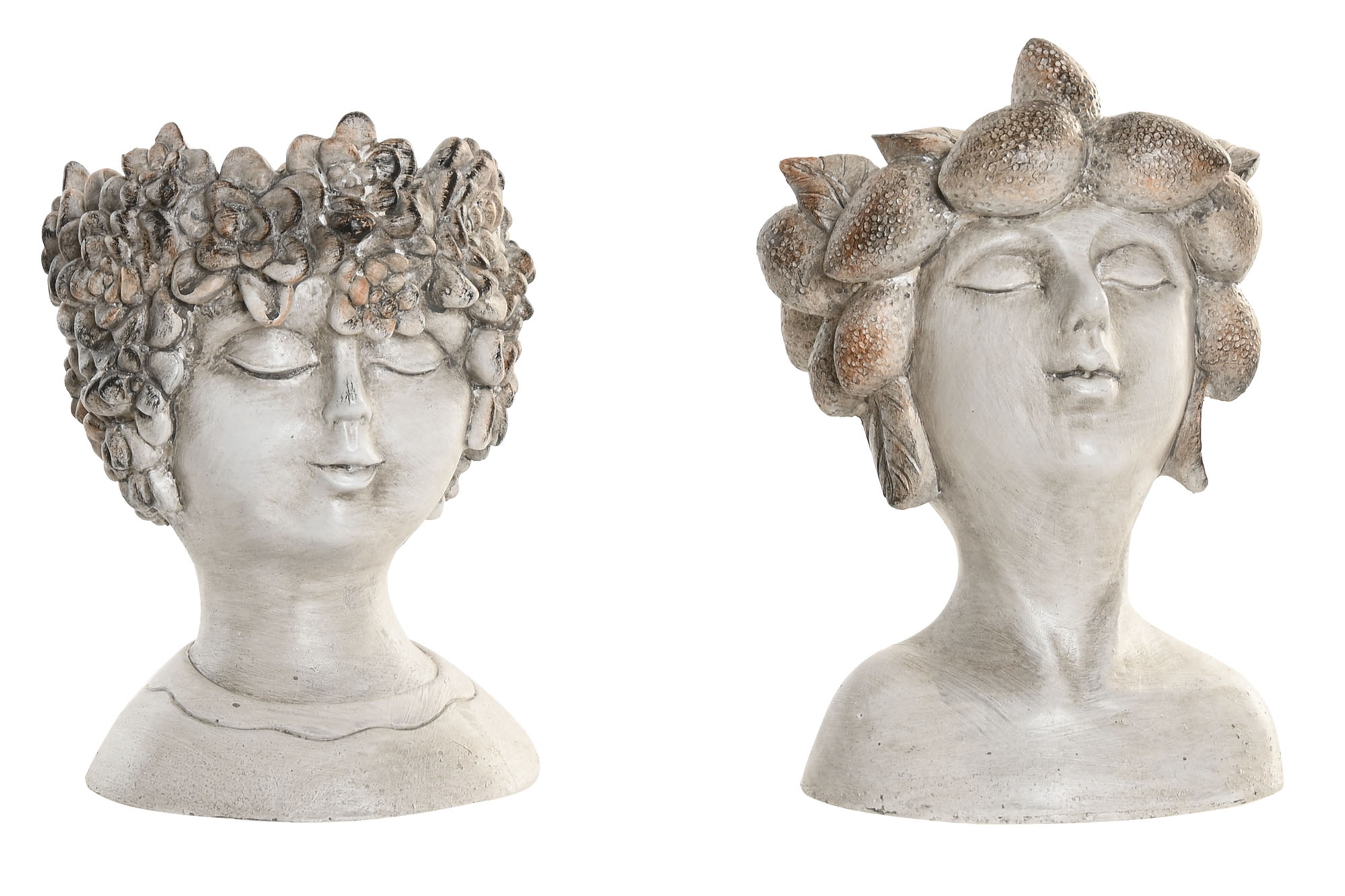 MACETERO RESINA 18X15X23 CARA ENVEJECIDO