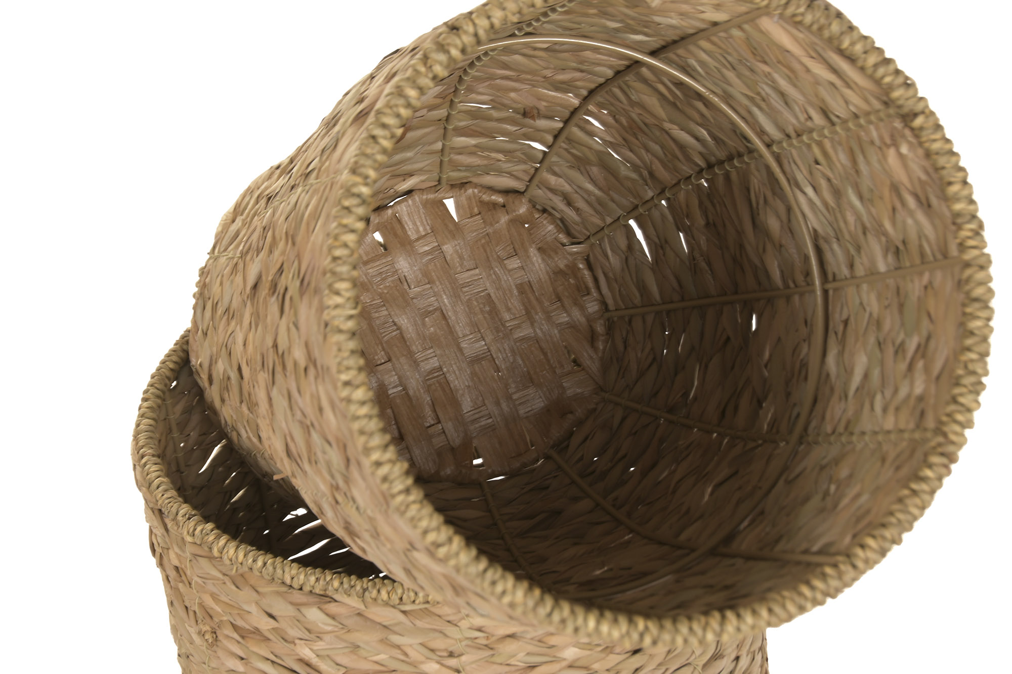 MACETERO SEAGRASS METAL 32X32X60 NATURAL 3