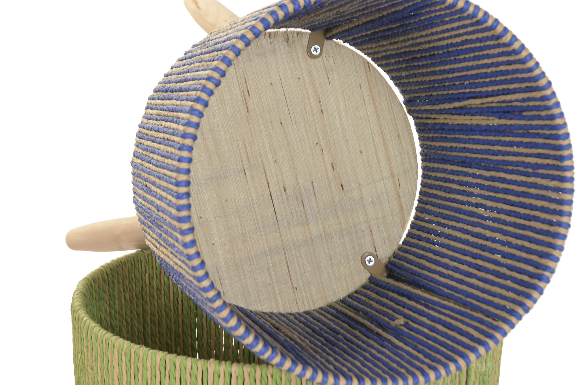 MACETERO  FIBRA TRENZADA MADERA 32X32X58CM 3