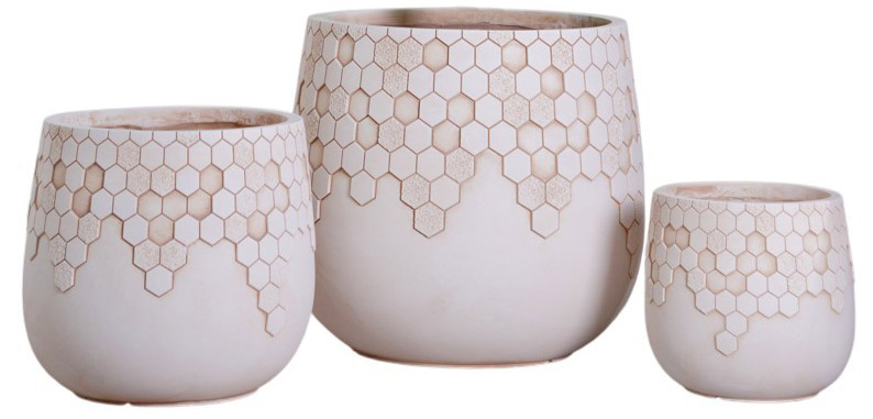 MACETERO  FIBRA ARCILLA 48X48X41,5 GEOMETRICO