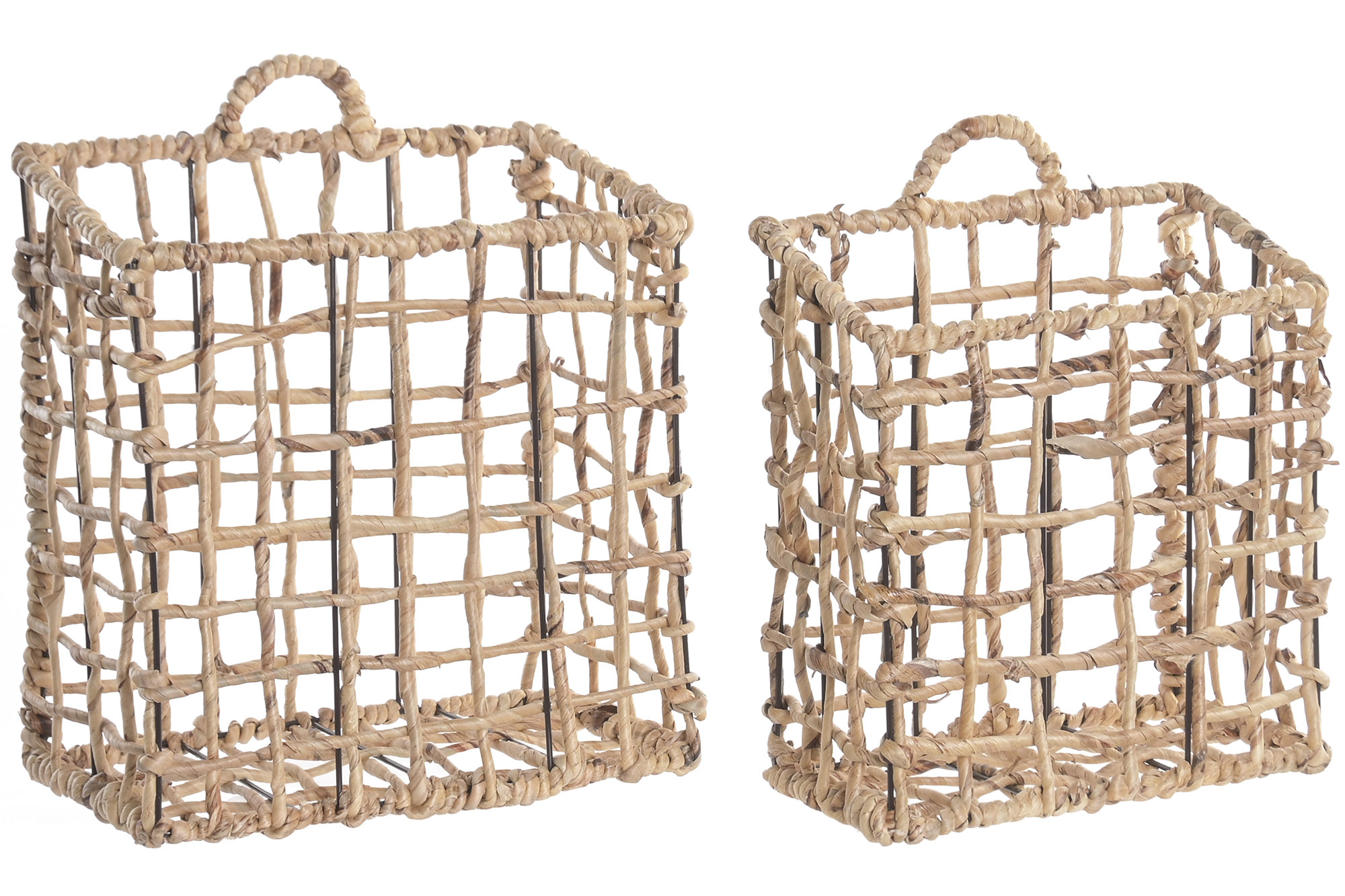 CESTA PARED METAL PE 33X18X30 NATURAL MARRON