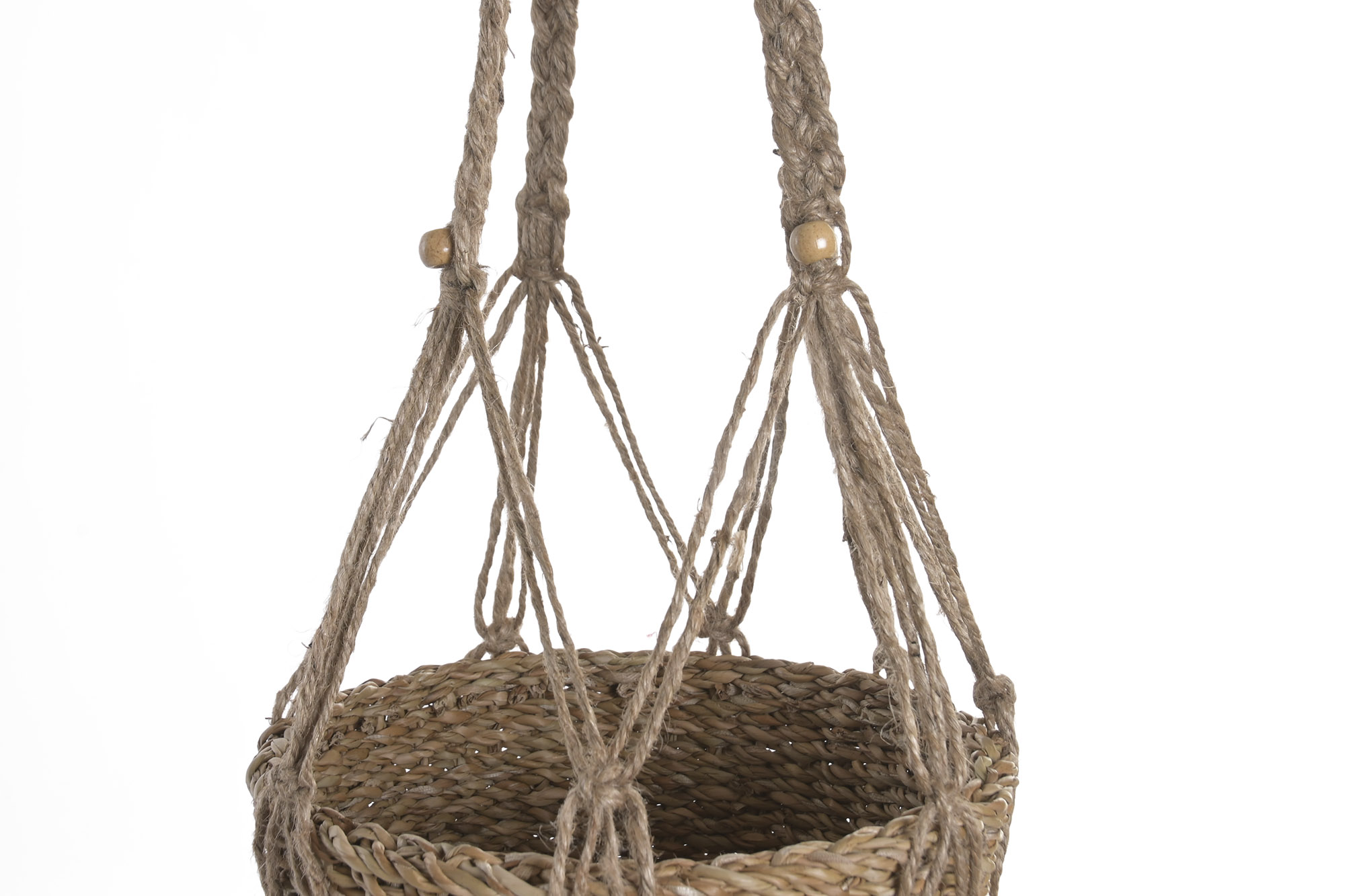 MACETERO SEAGRASS MACRAME 22X22X120 22X18CM MARRON 2