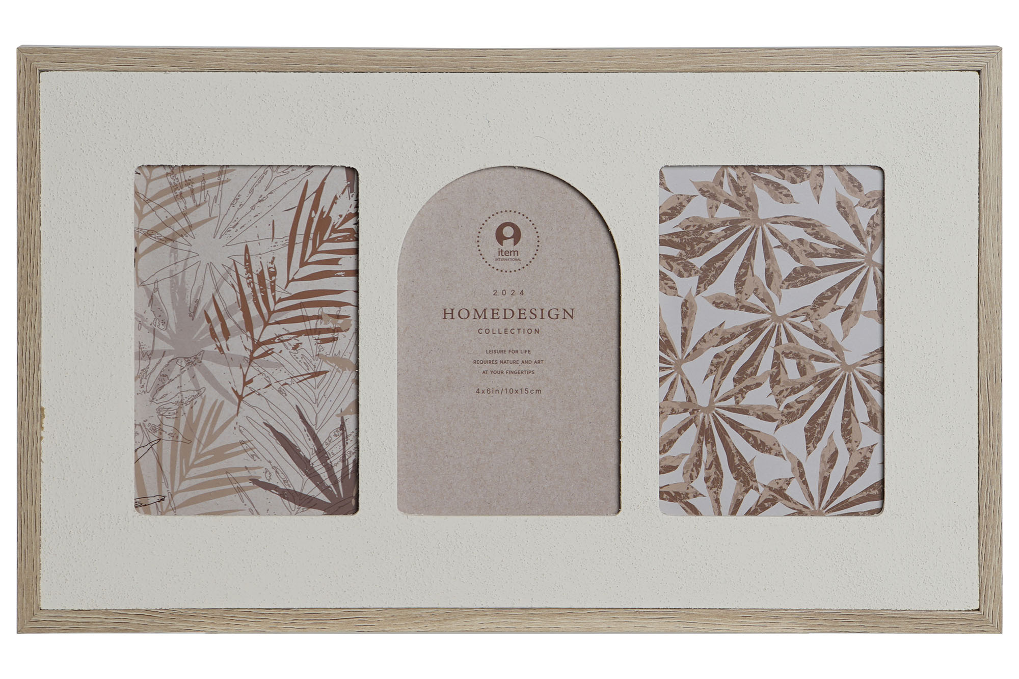 MARCO MULTIFOTO MDF CRISTAL 39X2X24 3FOTOS BEIGE