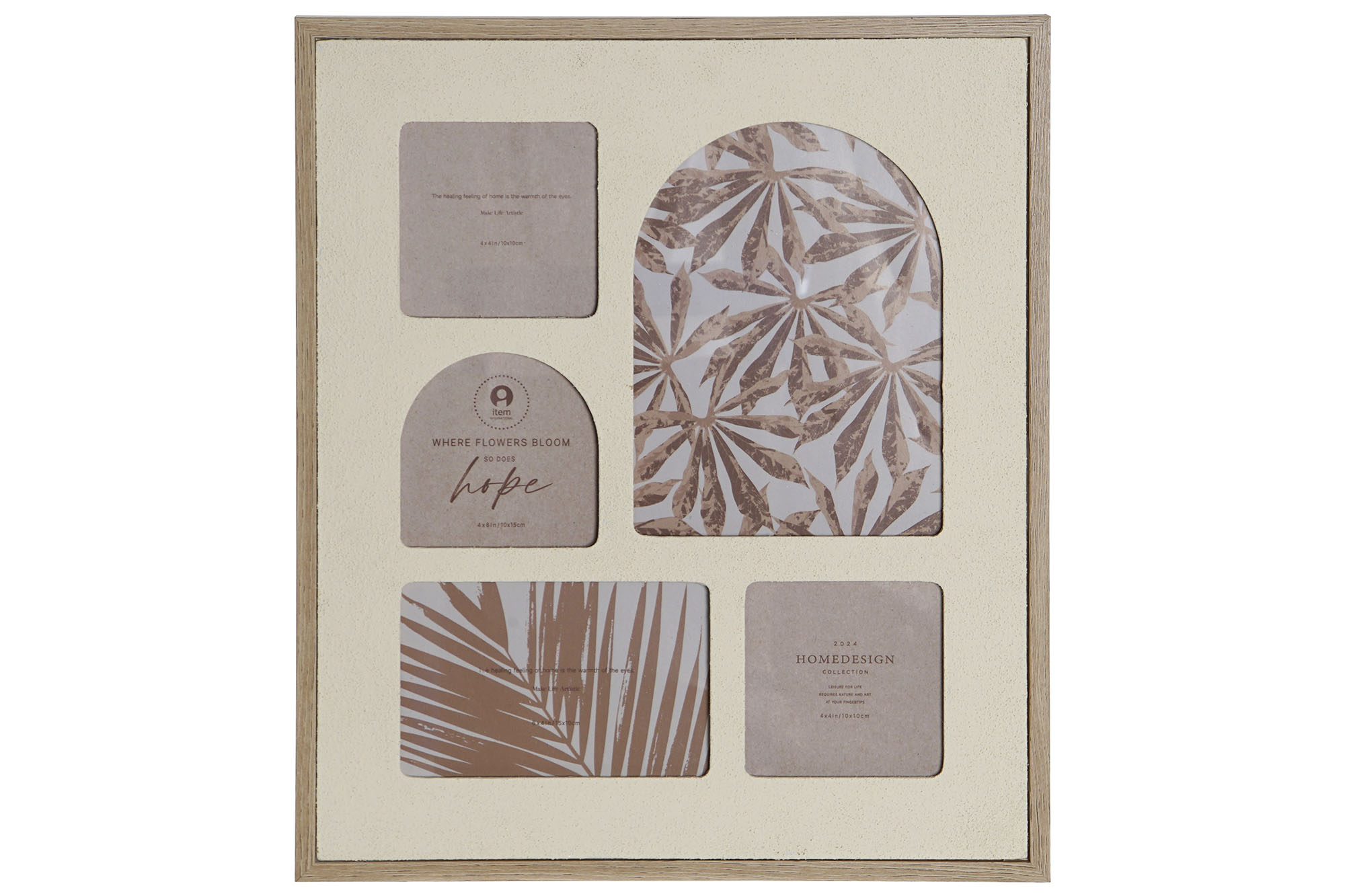 MARCO MULTIFOTO MDF CRISTAL 34X2X39 5FOTOS BEIGE