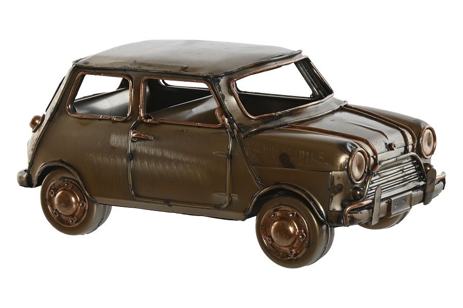 VEHICULO DECORACION METAL 23X11X10 COCHE PLATEADO