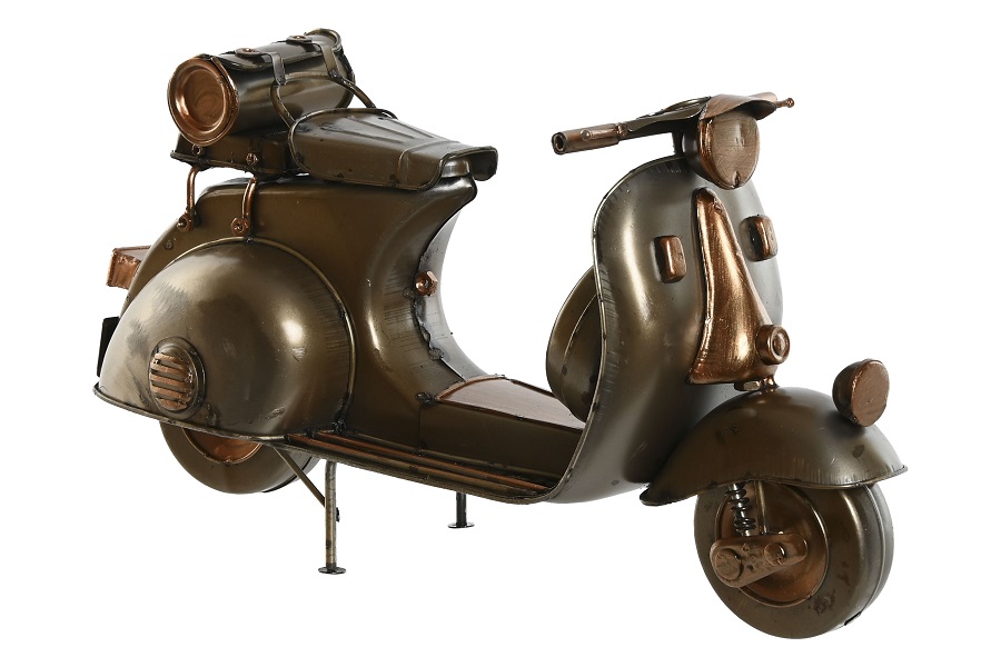 VEHICULO DECORACION METAL 28X11X17 VESPA PLATEADO