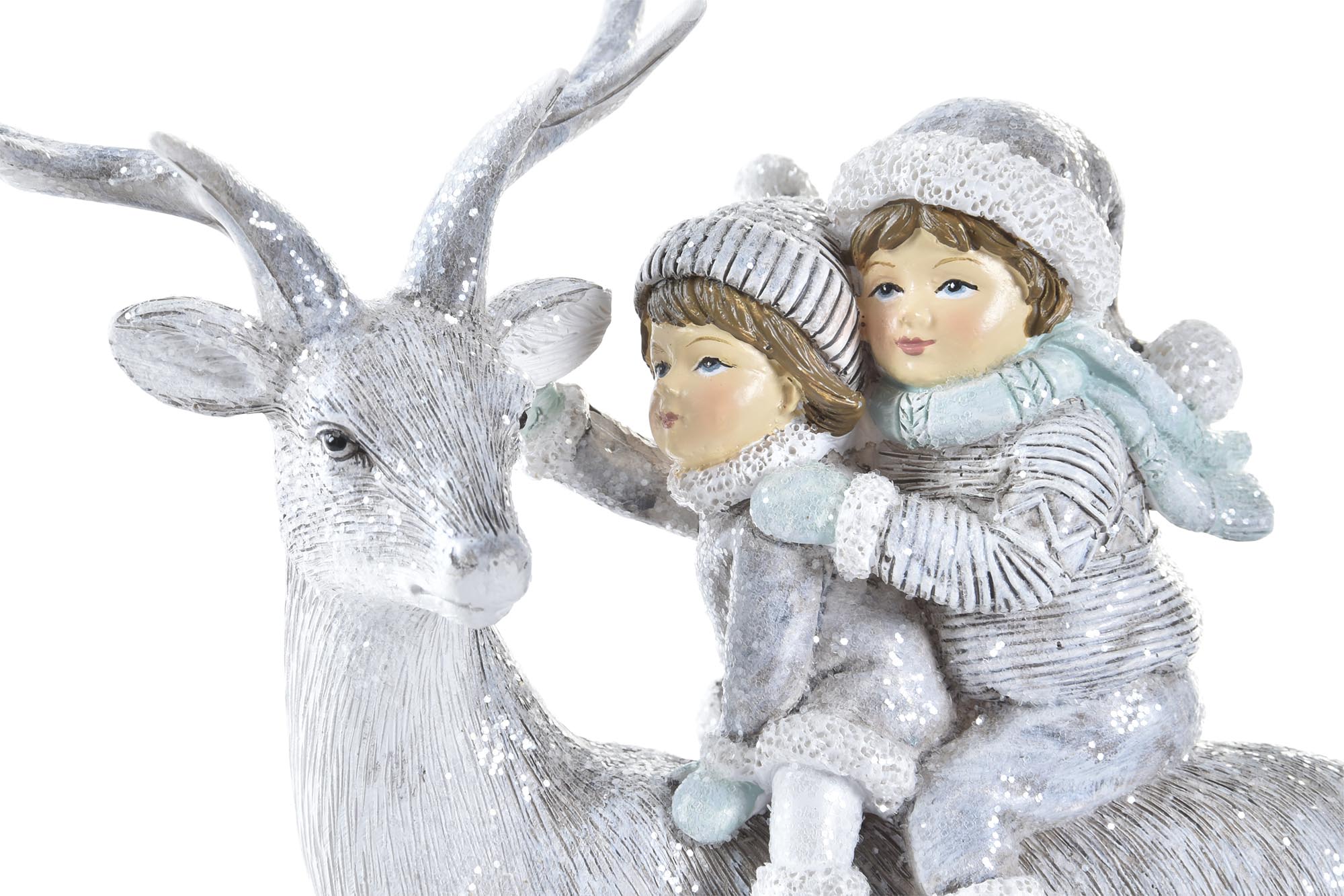 FIGURA RESINA PURPURINA 17X7X20CM RENO GRIS 2