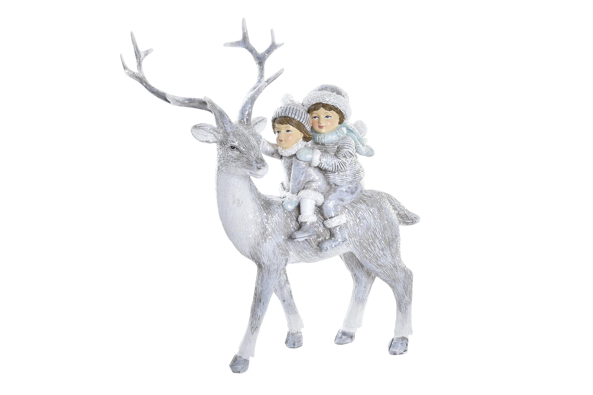 FIGURA RESINA PURPURINA 17X7X20CM RENO GRIS