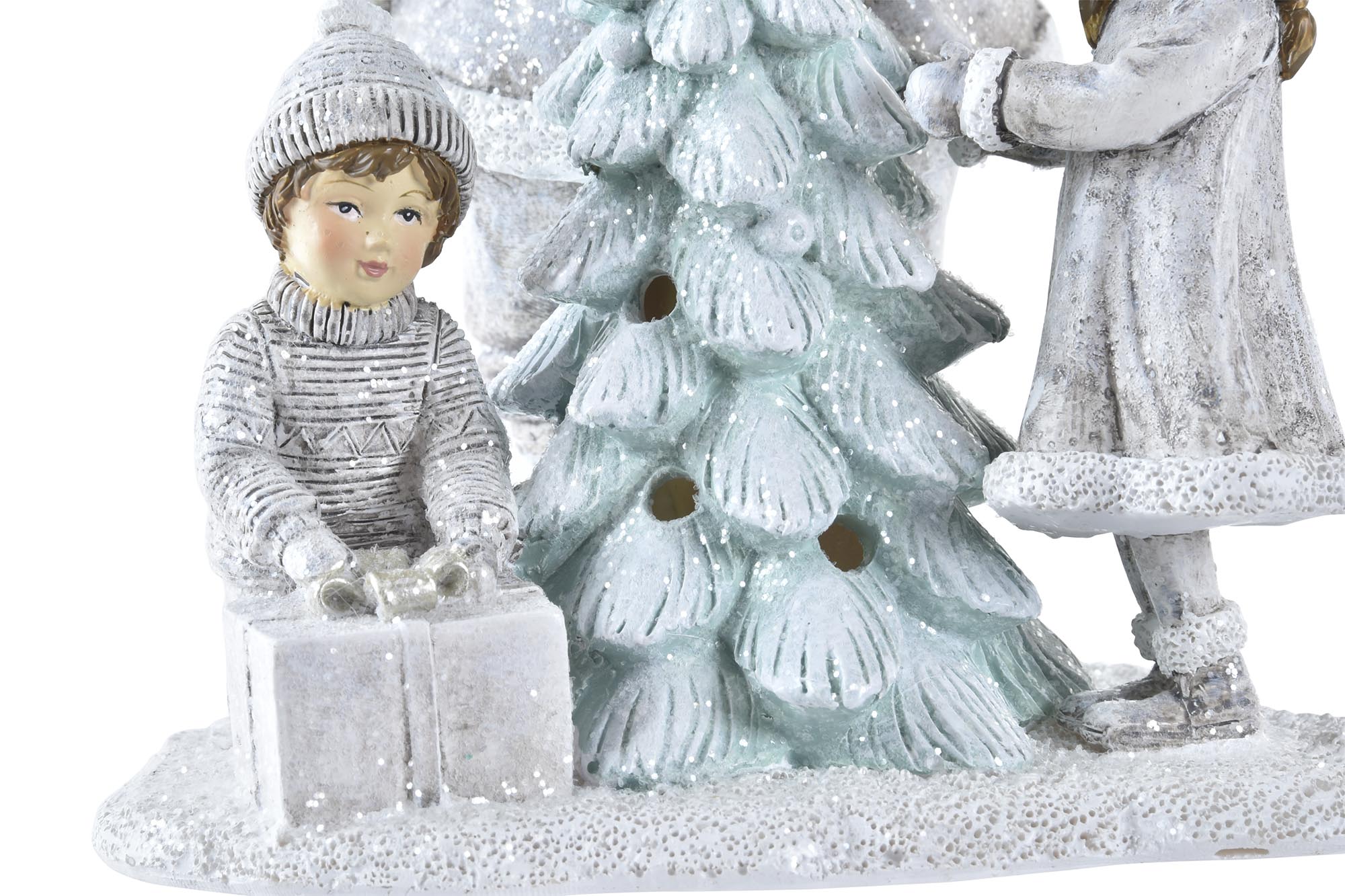 FIGURA RESINA LED 14,5X13X19,5 GRIS 3