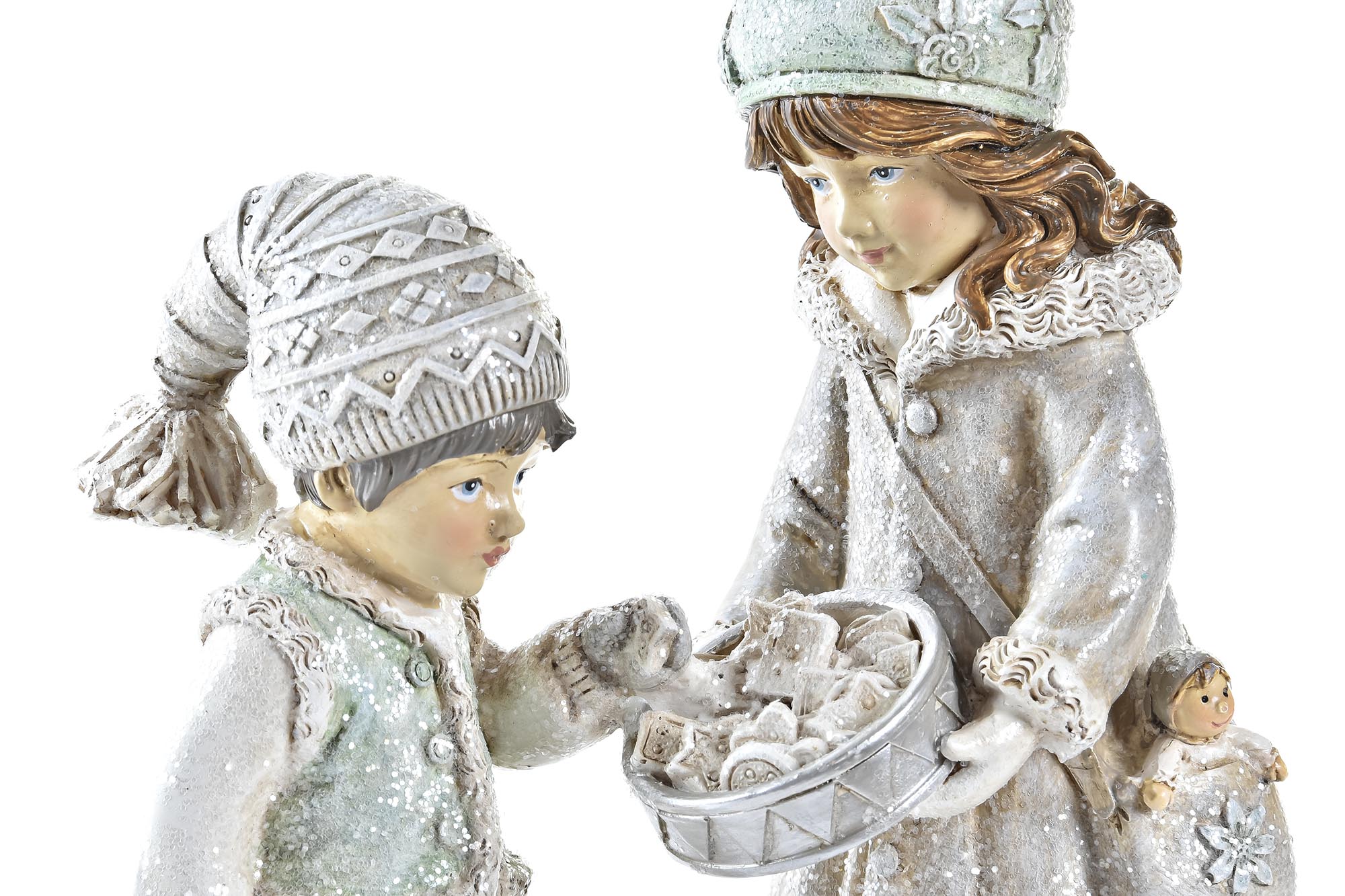 FIGURA RESINA 15,5X8X19 NIÑOS GRIS 2