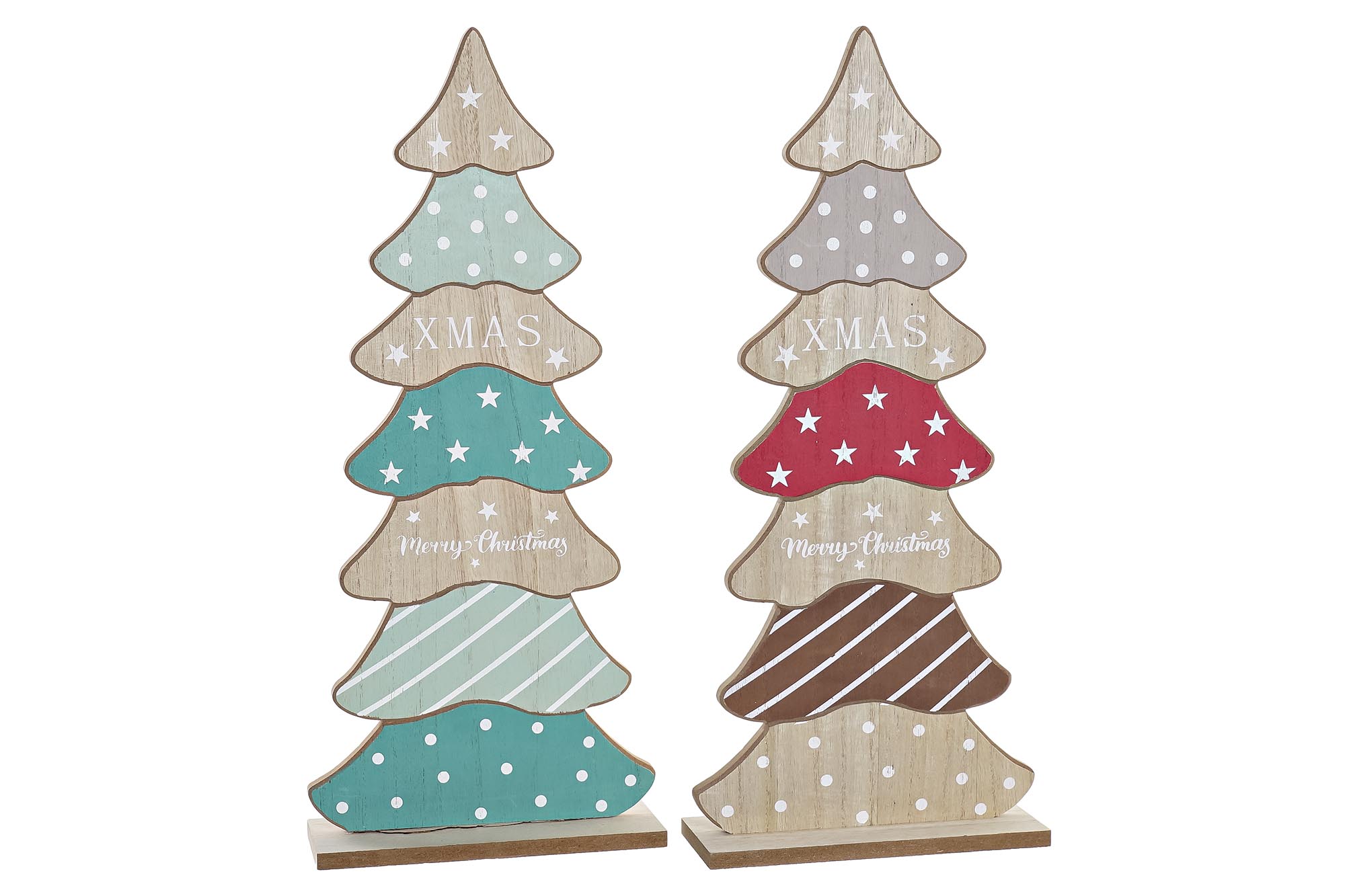 DECORACION MADERA 19X8X45 ARBOL VERDE