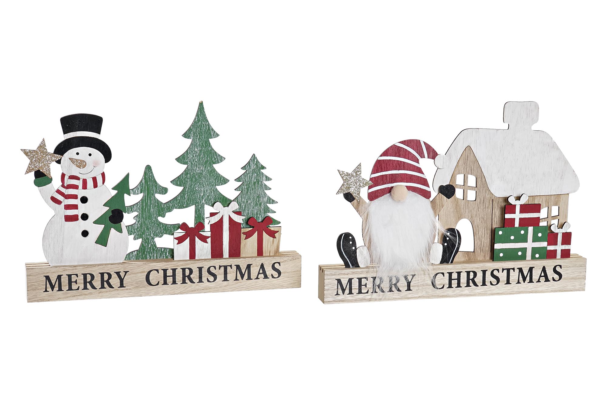 DECORACION MADERA POLIESTER 26X4X20CM NOEL