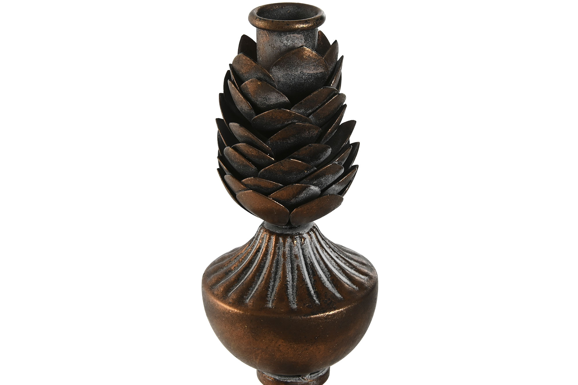 CANDELABRO METAL 10,5X10,5X32,5 ENVEJECIDO DORADO 3