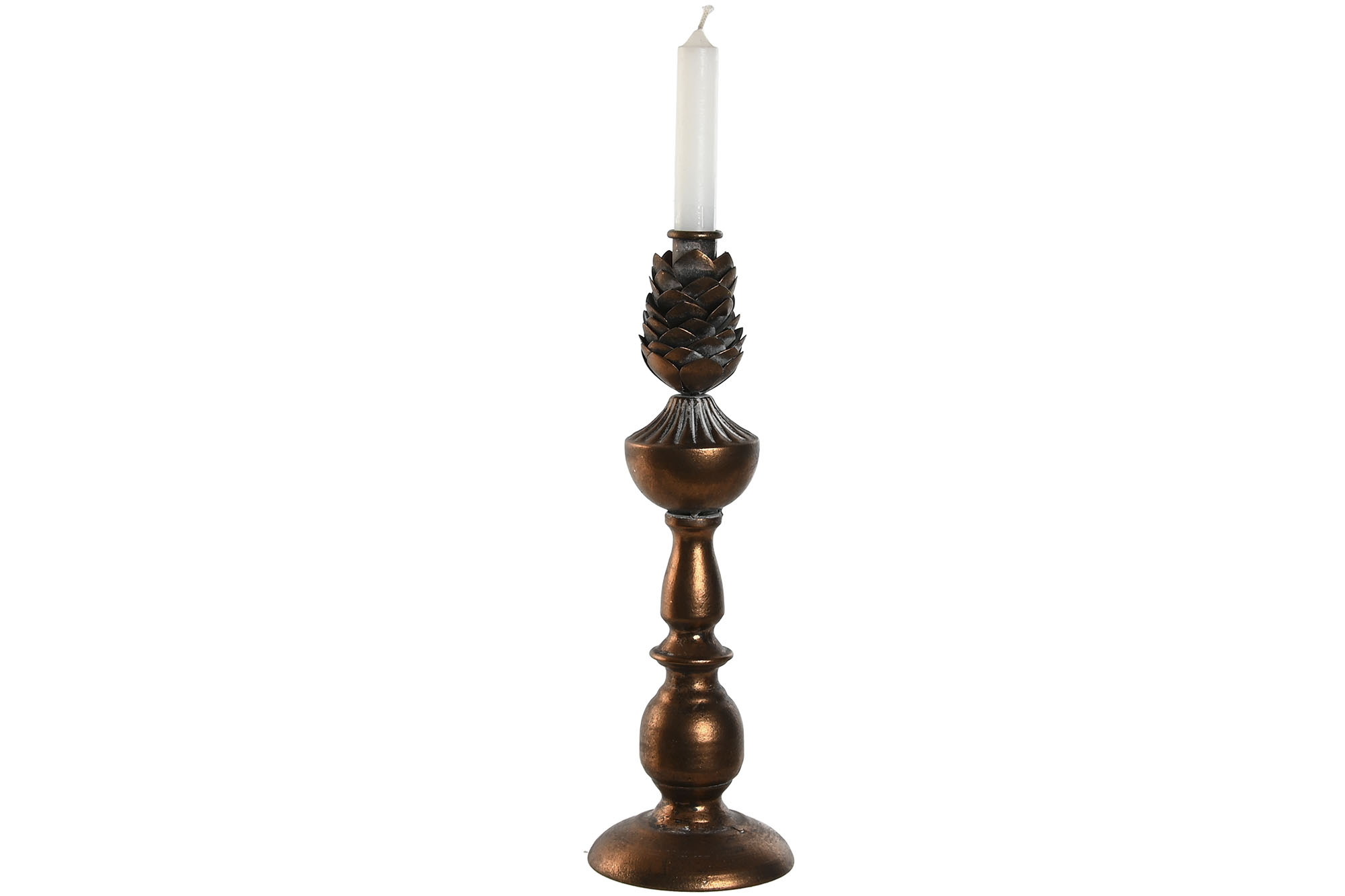 CANDELABRO METAL 10,5X10,5X32,5 ENVEJECIDO DORADO 5