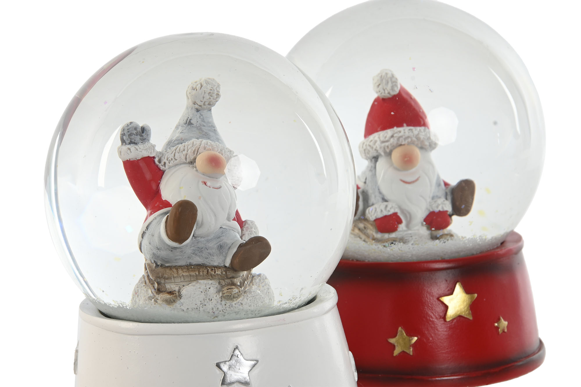 BOLA DECORACION CRISTAL 9,5X9,5X13,5 PAPA NOEL ROJ 2