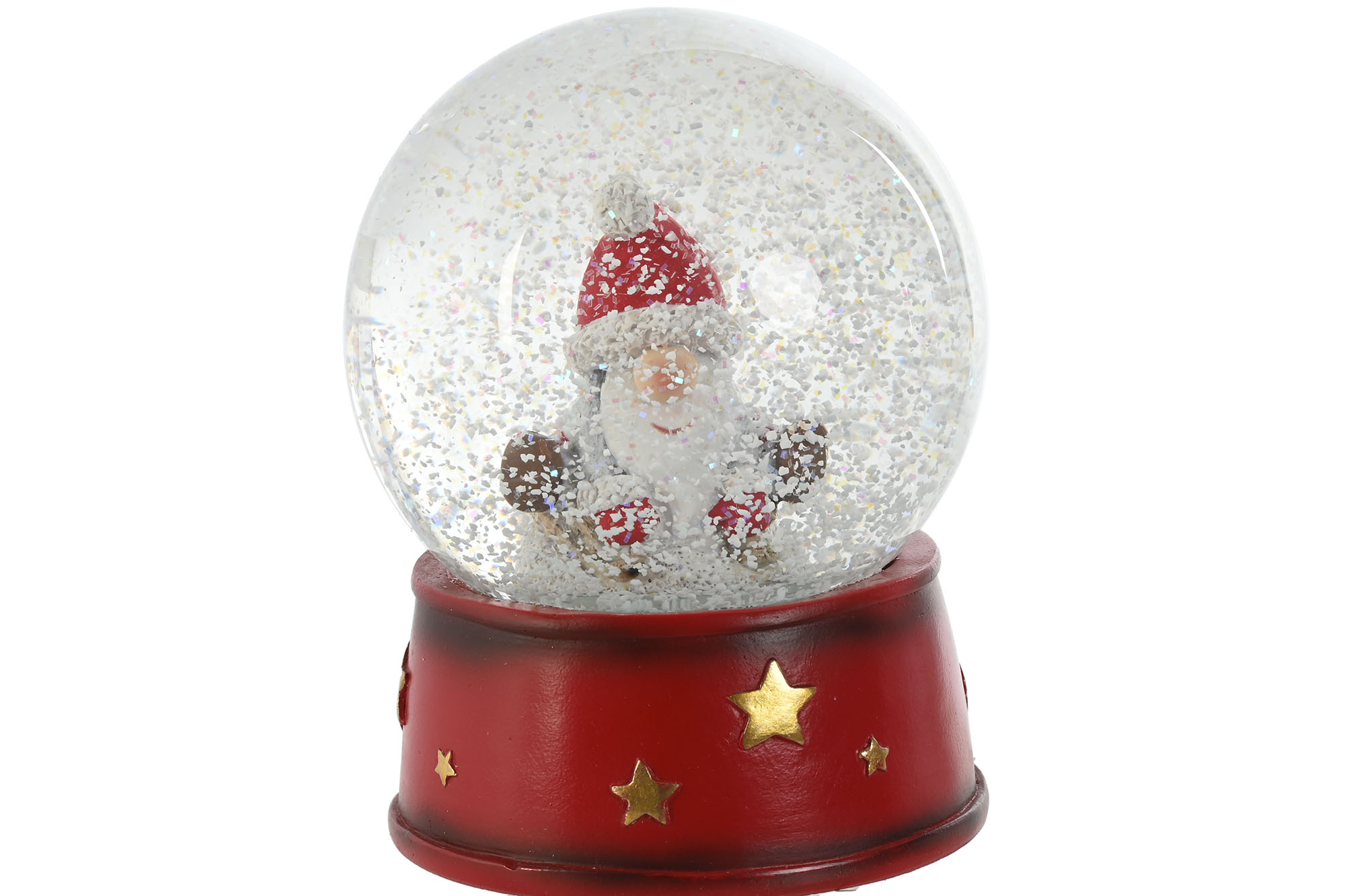 BOLA DECORACION CRISTAL 9,5X9,5X13,5 PAPA NOEL BLA 3