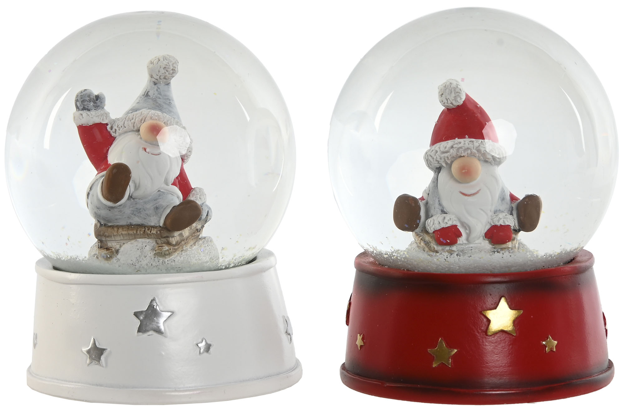 BOLA DECORACION CRISTAL 9,5X9,5X13,5 PAPA NOEL ROJ