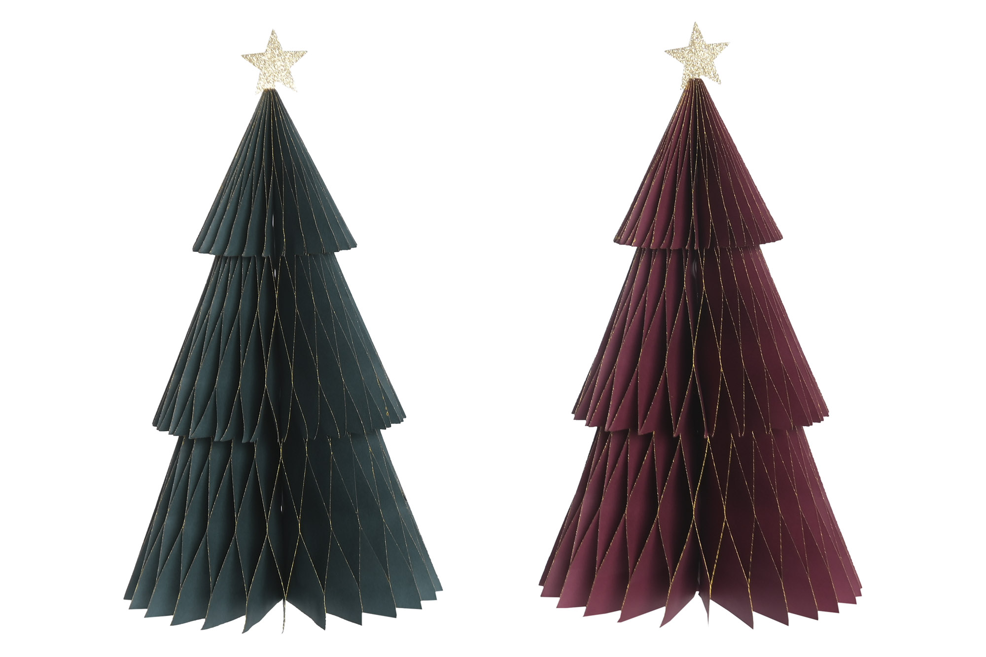 ARBOL PAPEL 22X22X40 DORADO ROJO 2