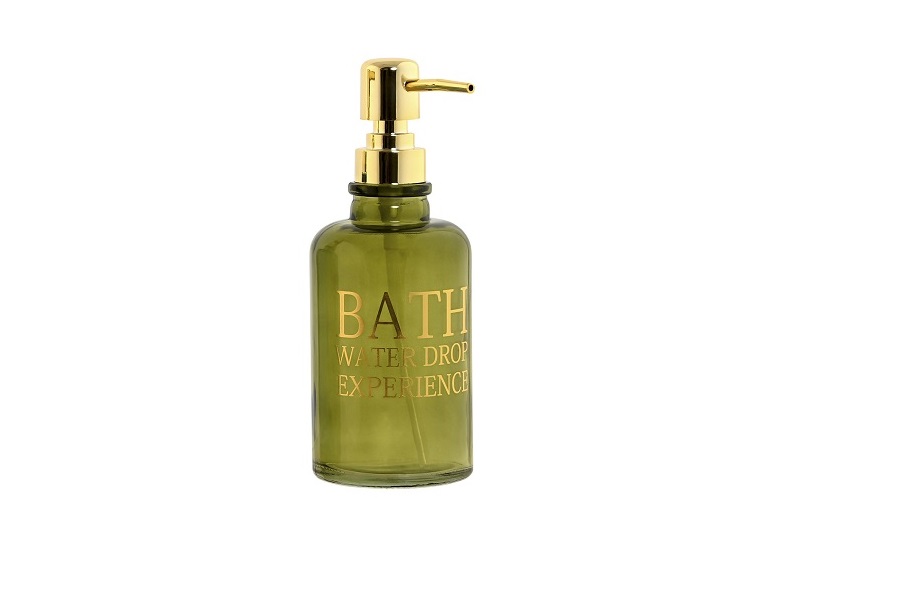 DOSIFICADOR CRISTAL 9X7,5X20 390 ML, BATH VERDE
