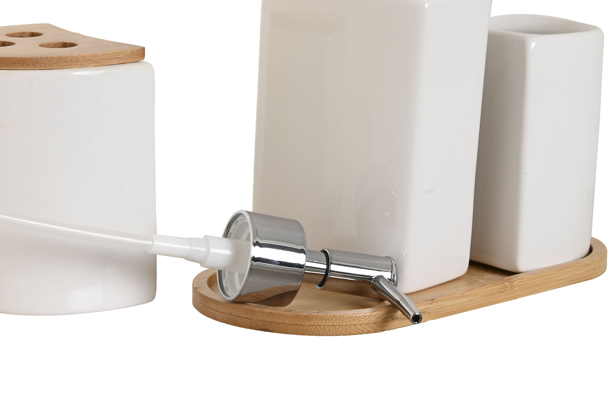 BAÃ Â O SET 4 DOLOMITE BAMBU 19,5X10X19 BLAN 2