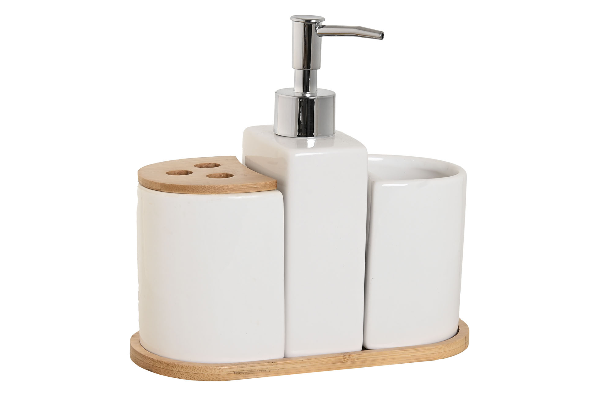 BAÃ Â O SET 4 DOLOMITE BAMBU 19,5X10X19 BLAN