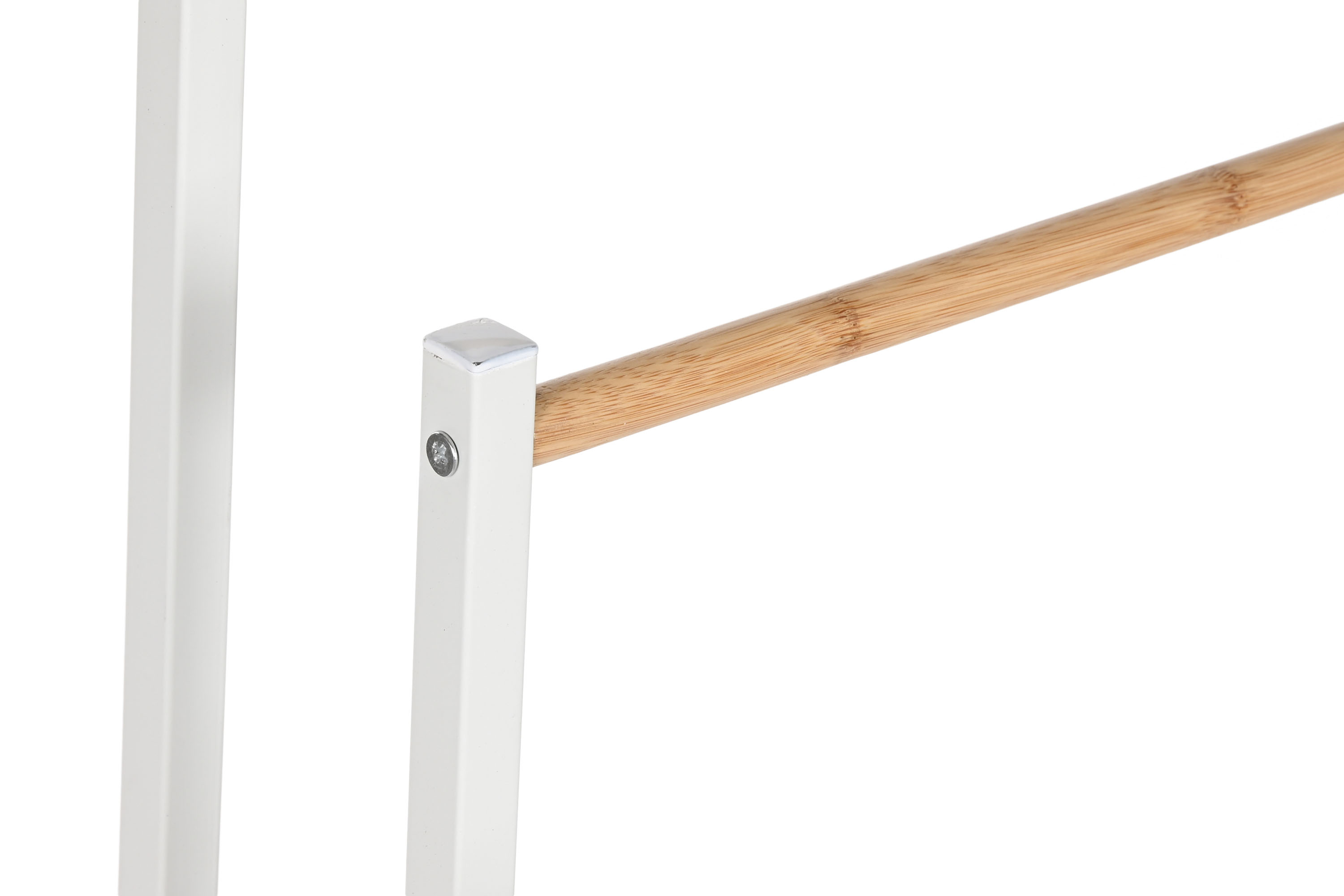 TOALLERO METAL BAMBU 45X22X85 BLANCO 2