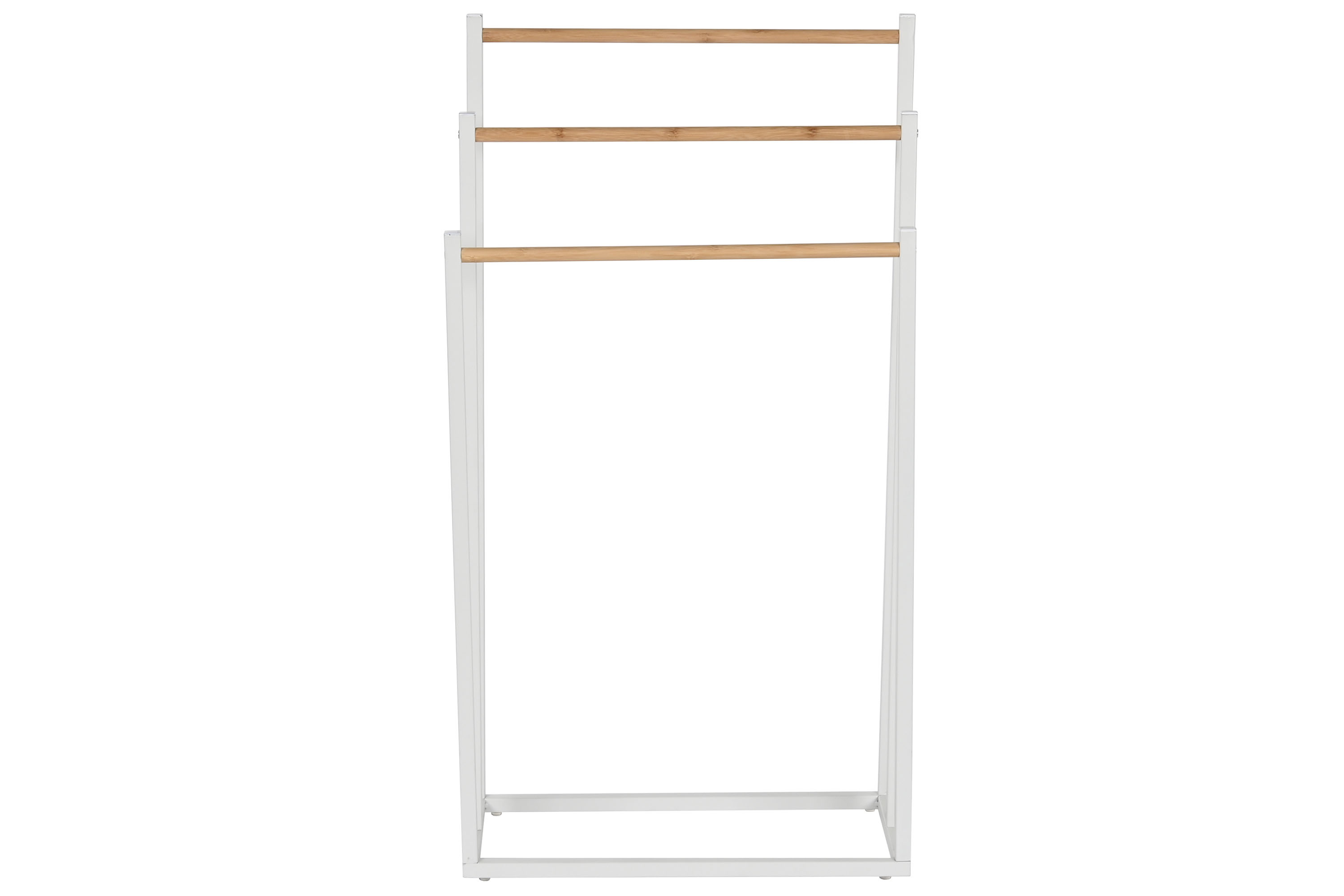TOALLERO METAL BAMBU 45X22X85 BLANCO 3