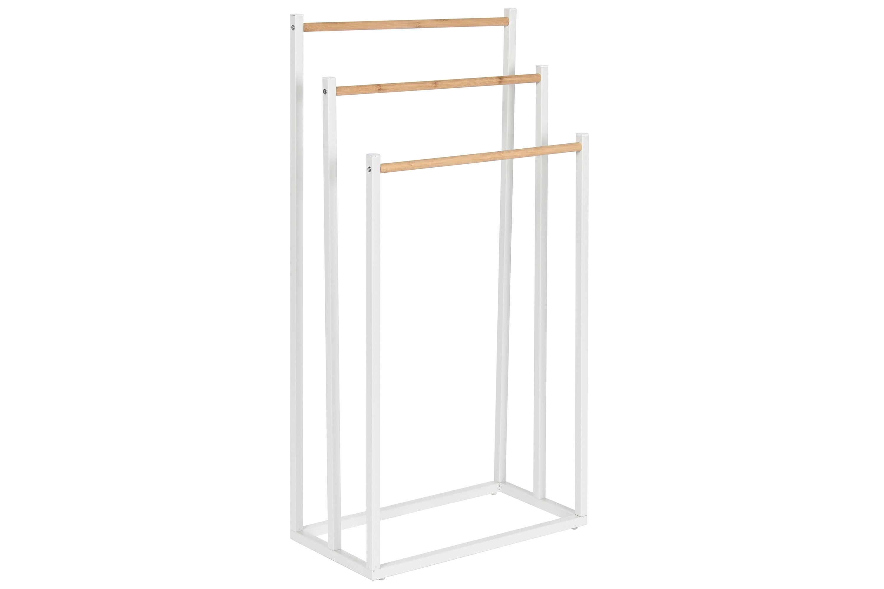 TOALLERO METAL BAMBU 45X22X85 BLANCO