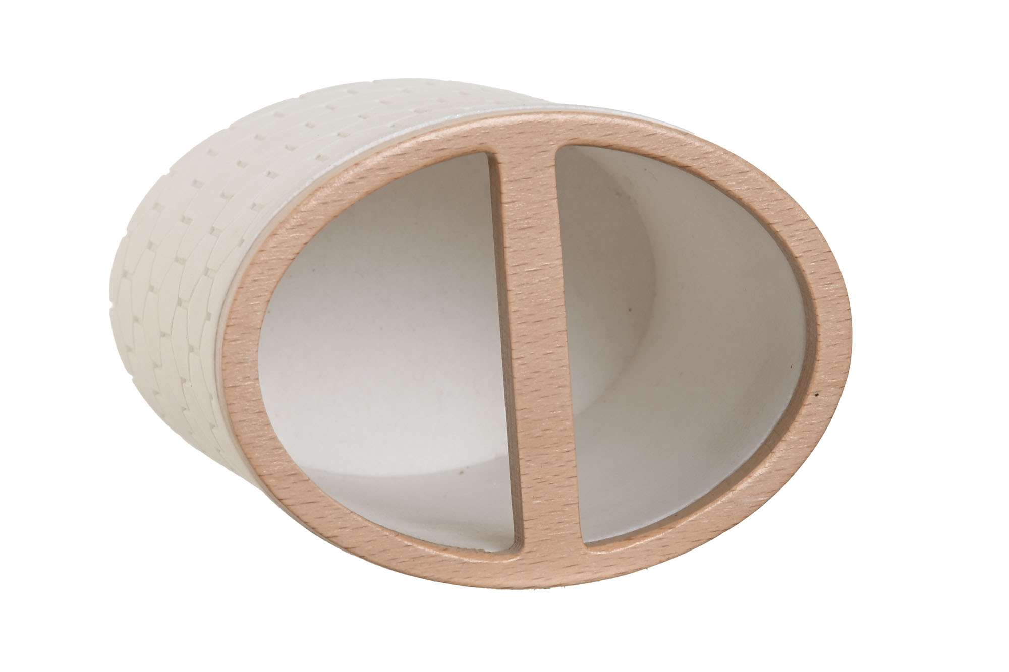 VASO RESINA BAMBU 9.5X7X11CM BLANCO 2