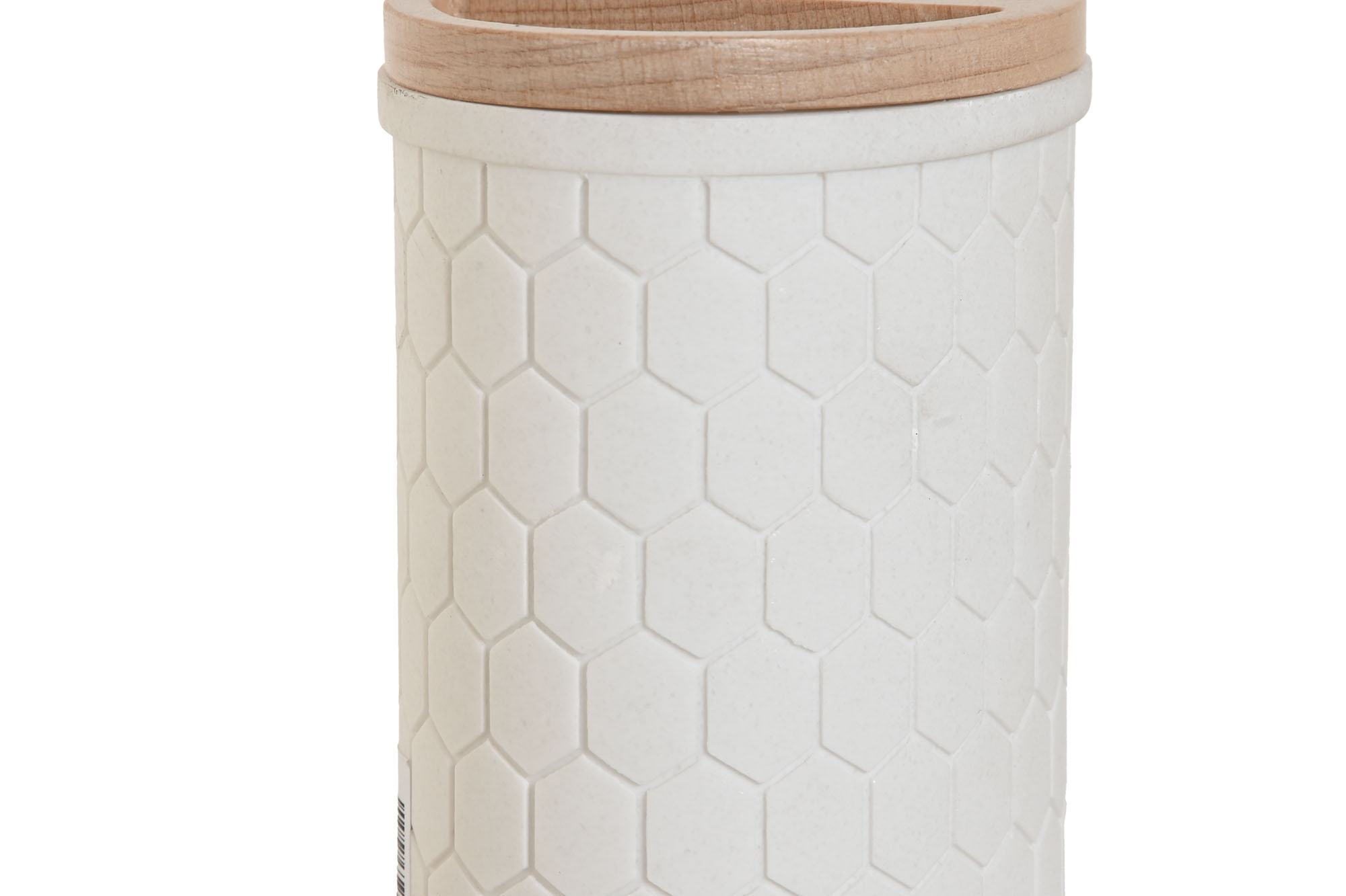 VASO RESINA BAMBU 9.5X7X11CM BLANCO 3
