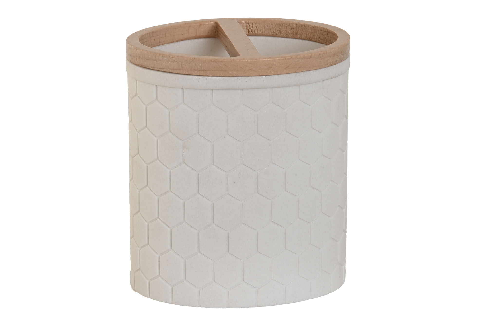 VASO RESINA BAMBU 9.5X7X11CM BLANCO