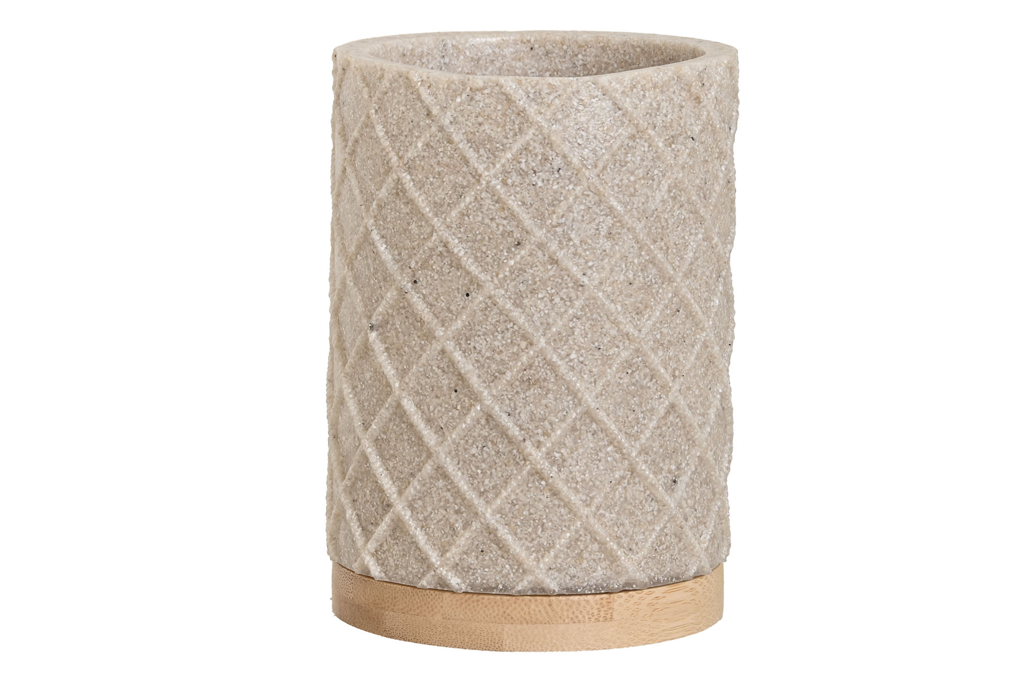 VASO RESINA BAMBU 7,5X7,5X10 BEIGE