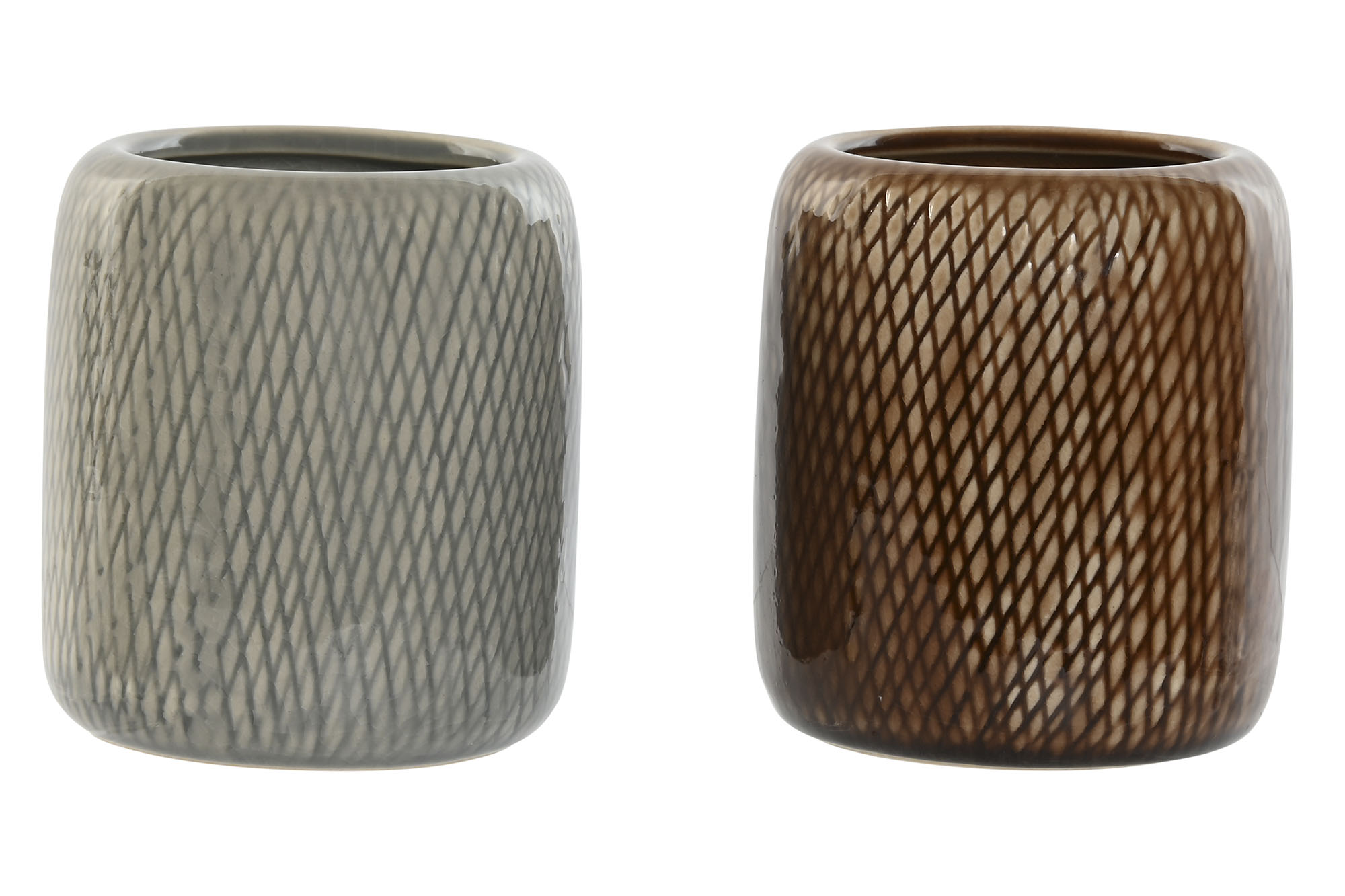 VASO GRES 8,5X8,5X10CM MARRON