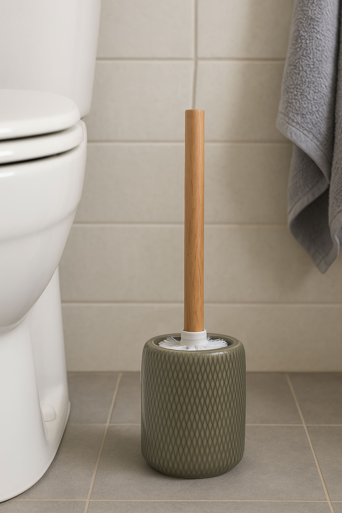 ESCOBILLERO GRES PE 11X11X40CM GRIS 2