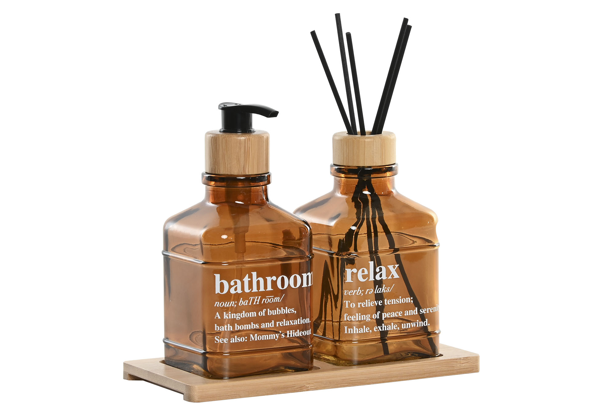 BAÃ Â O SET 3 CRISTAL BAMBU 19X9X1 350ML MIKADO AMB