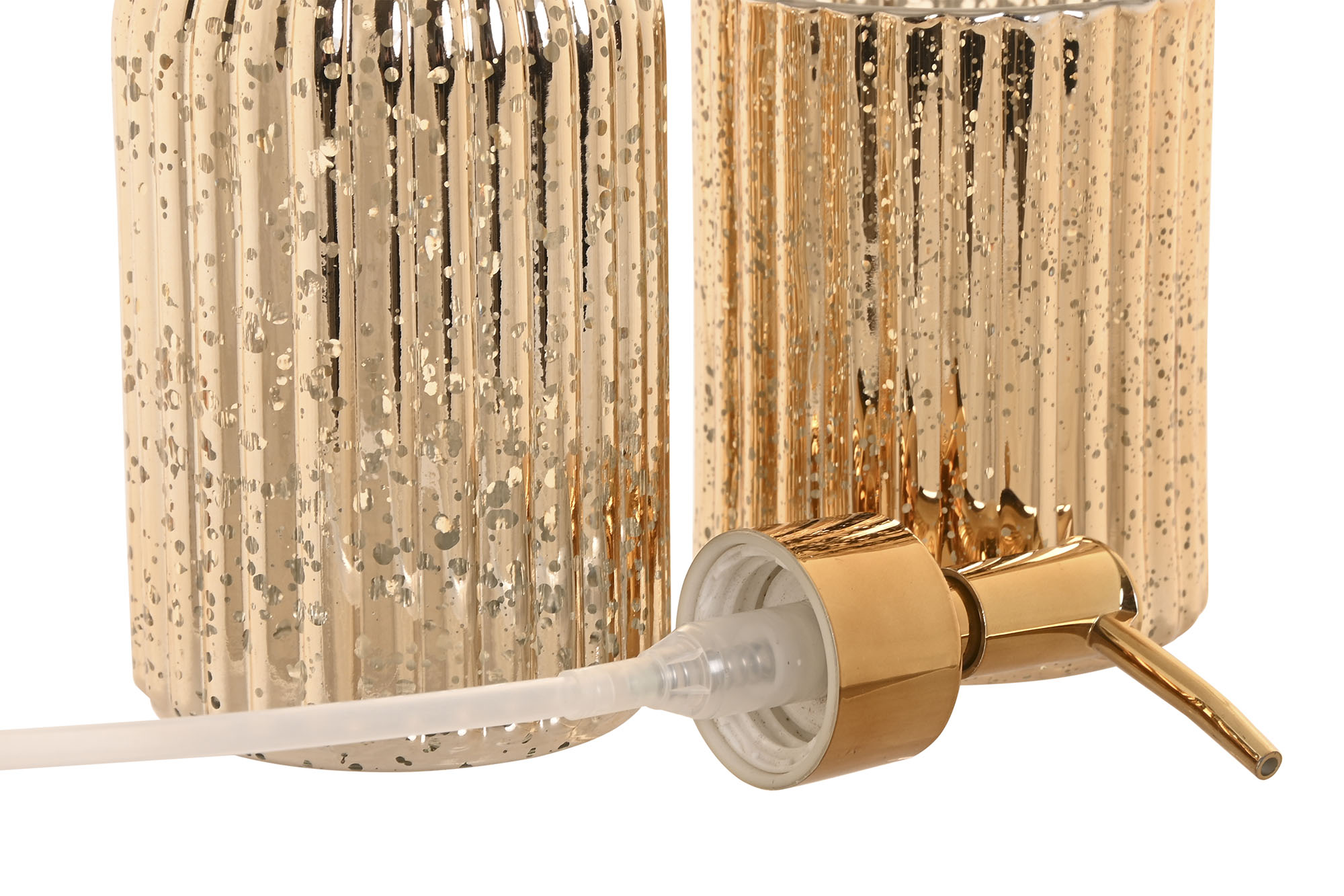 BAÑO SET 2 CRISTAL 8X8X20 DORADO 2