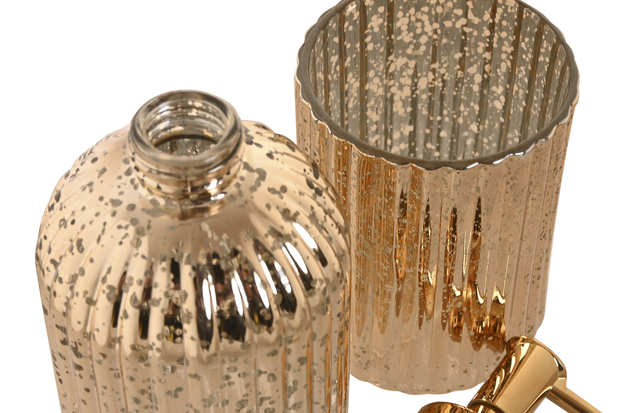 BAÑO SET 2 CRISTAL 8X8X20 DORADO 3