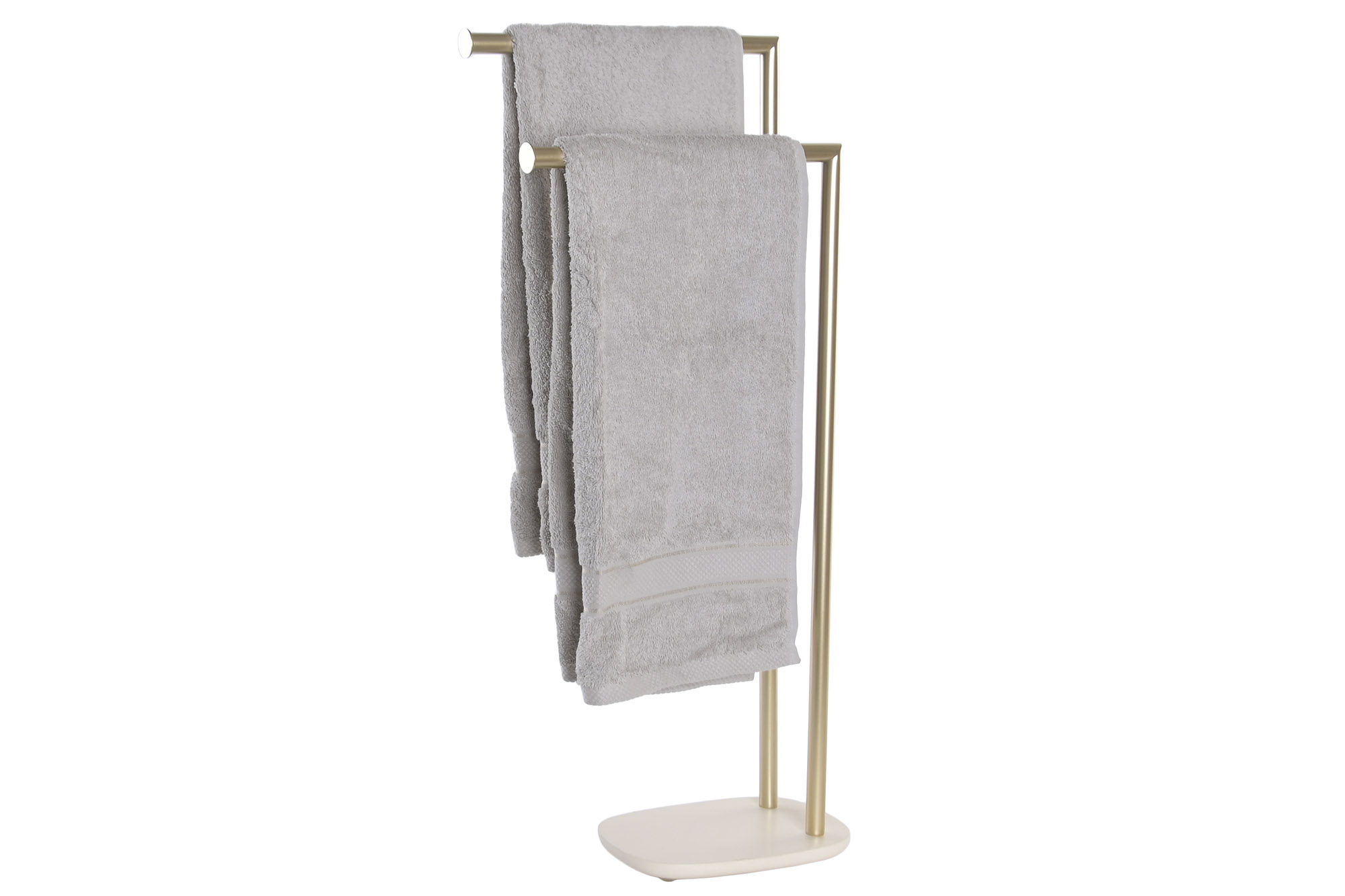 TOALLERO METAL RESINA 37X17X79 DOBLE MATE DORADO 4