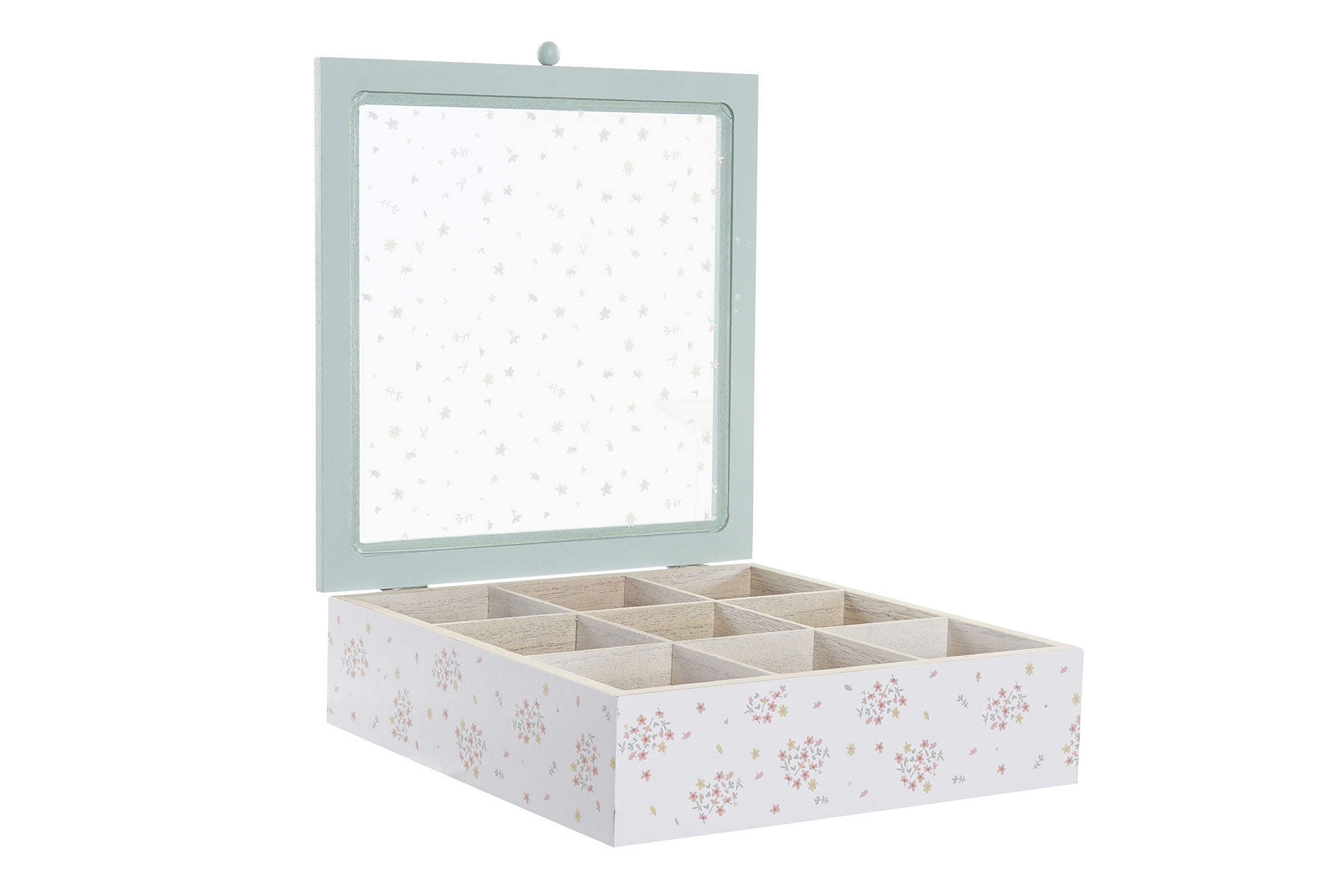 CAJA INFUSIONES MDF 24X24X7 VICHY SWEET AMARILLO 3