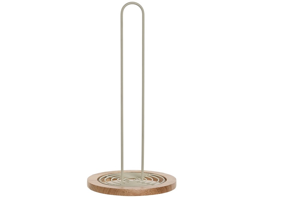 PORTARROLLOS METAL RUBBERWOOD 15X15X31CM BEIGE