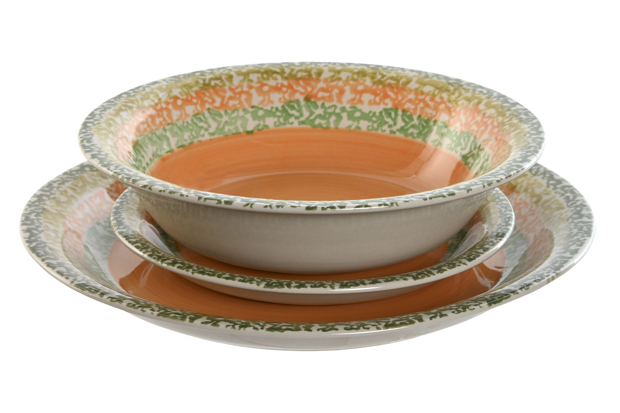 VAJILLA SET 18 GRES 27X27X2 NARANJA 2