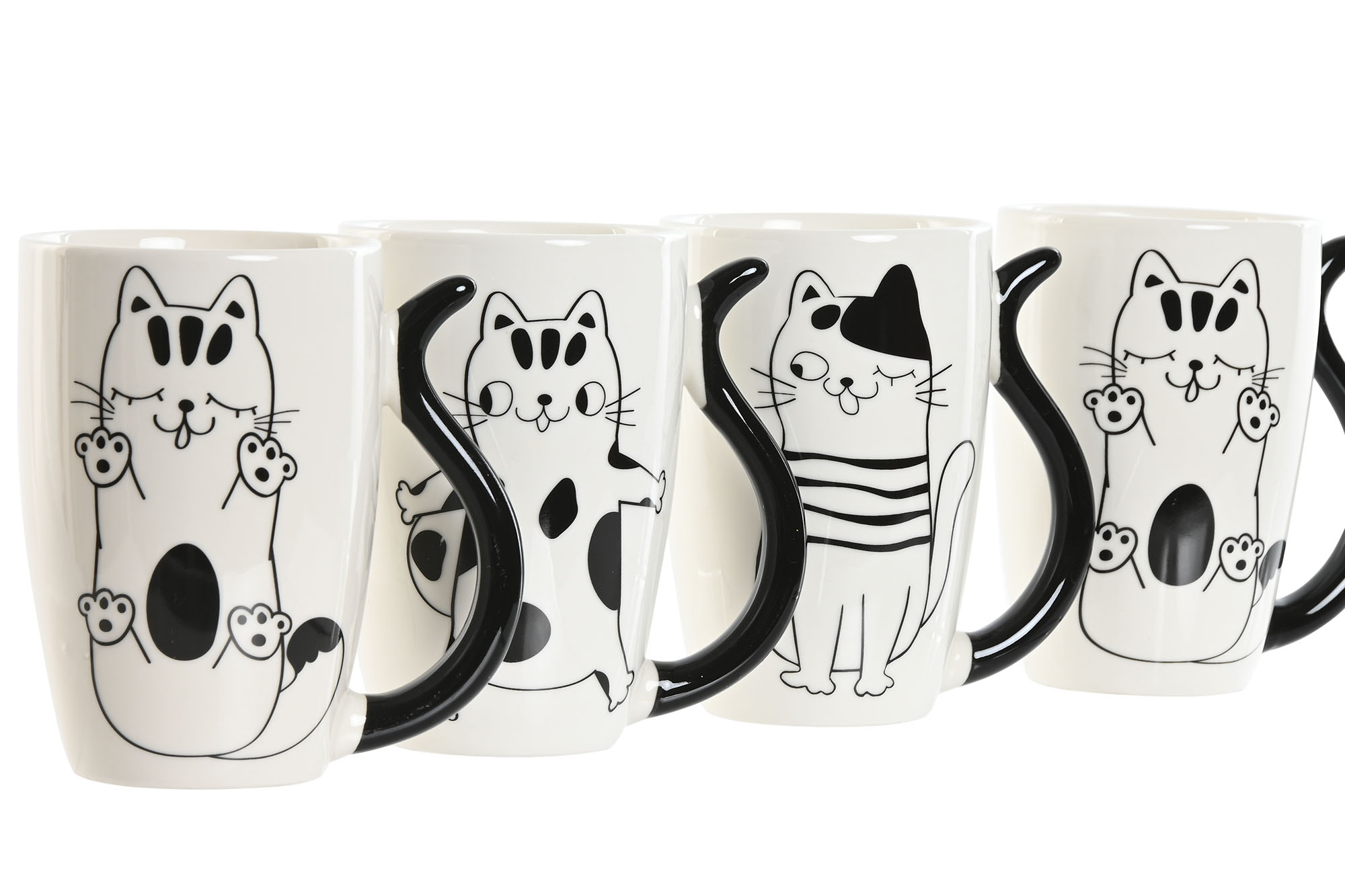 MUG PORCELANA 11X8.2X12 380ML GATOS PATAS ABIERTAS 2