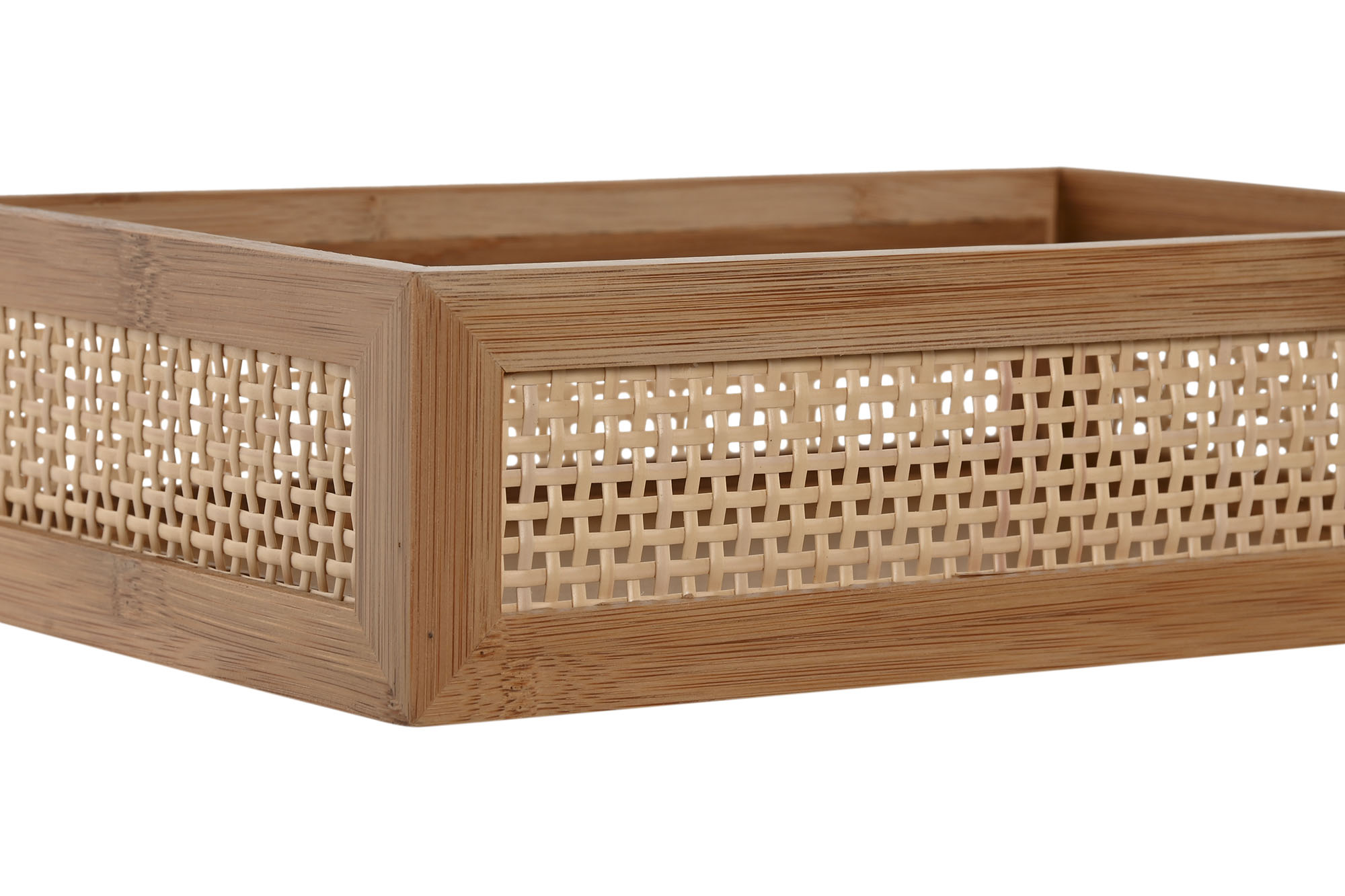 BANDEJA BAMBU RATAN 26X17X7 NATURAL 3