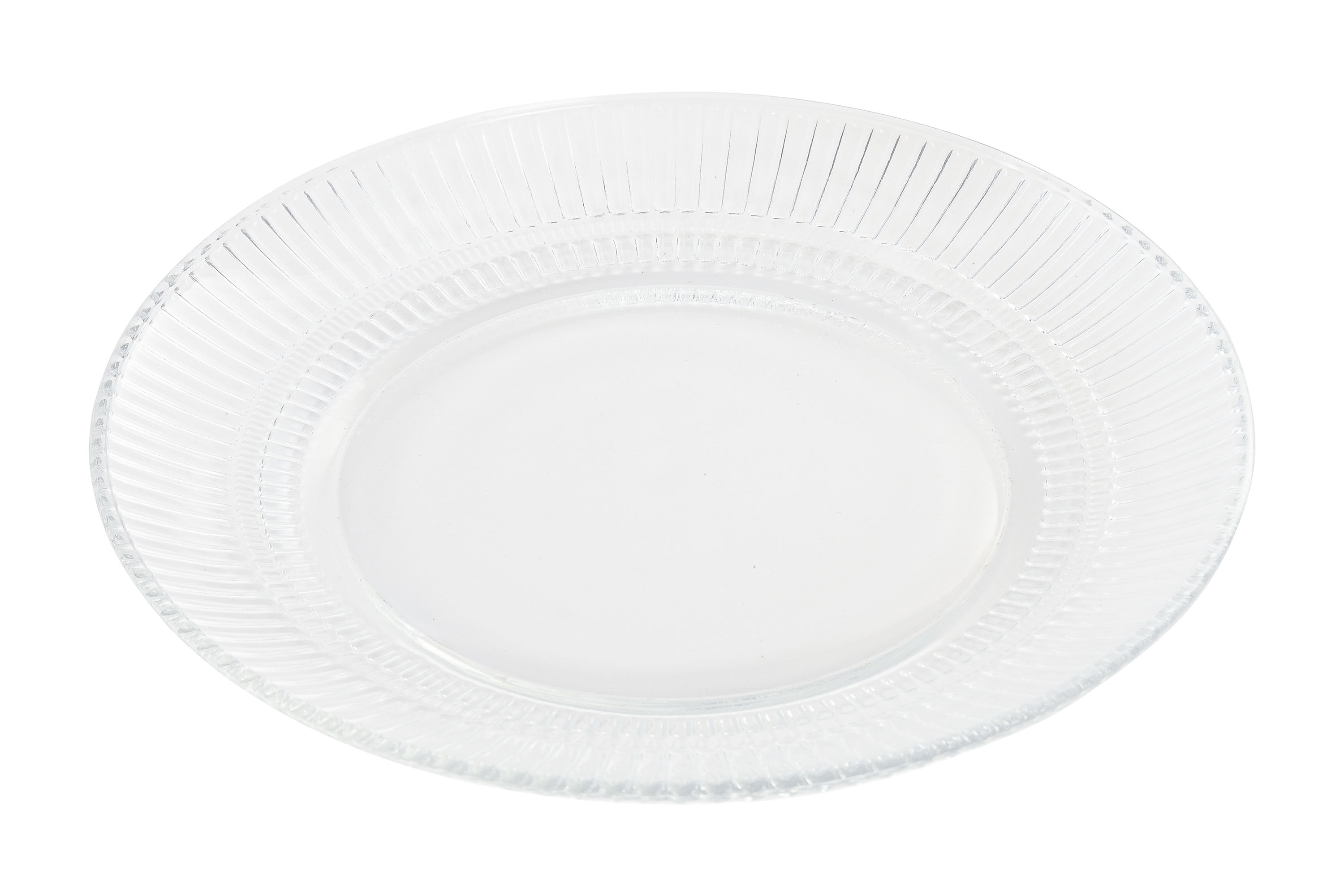 PLATO CRISTAL 25X25X2,6 RAYADO TRANSPARENTE 2