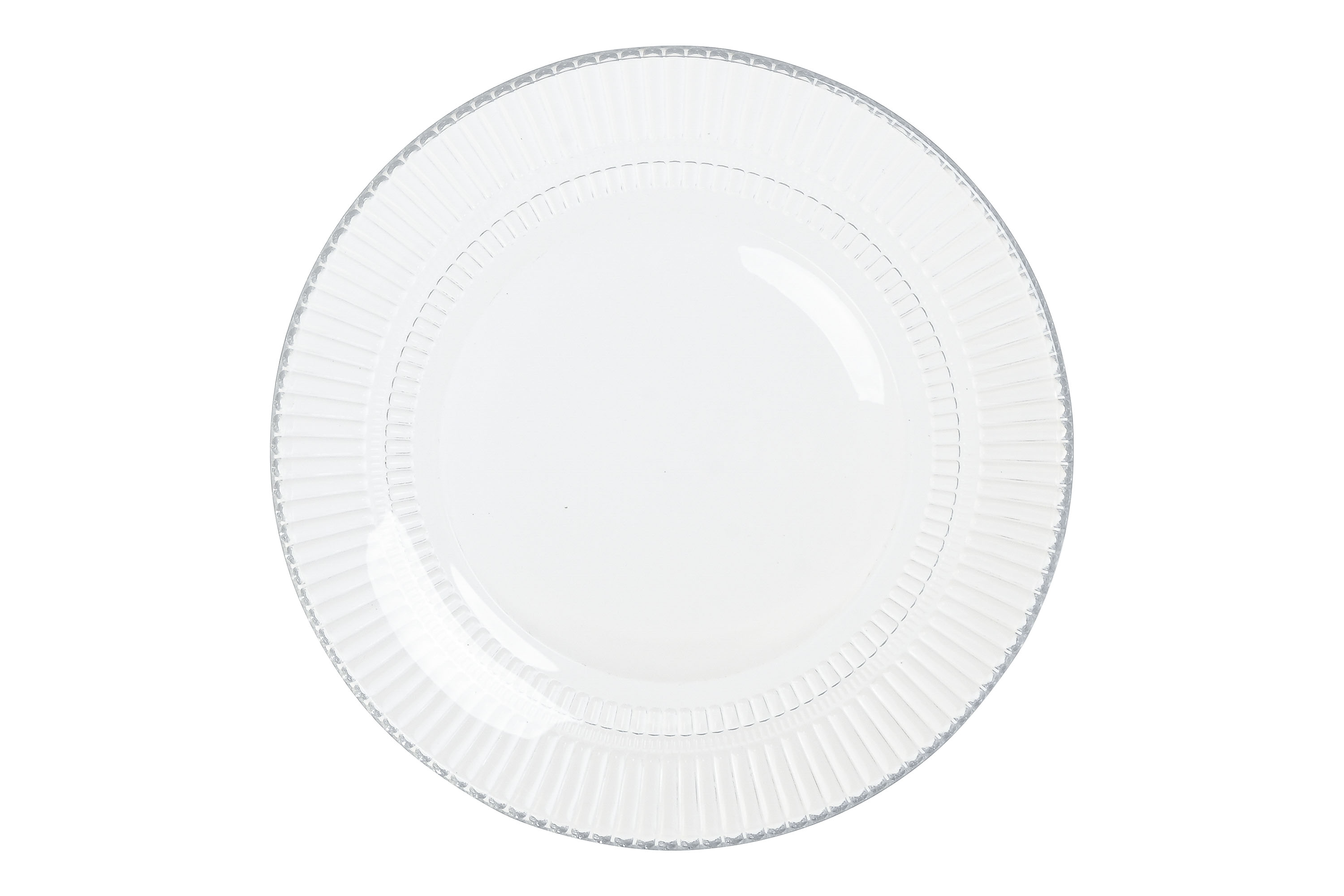 PLATO CRISTAL 25X25X2,6 RAYADO TRANSPARENTE