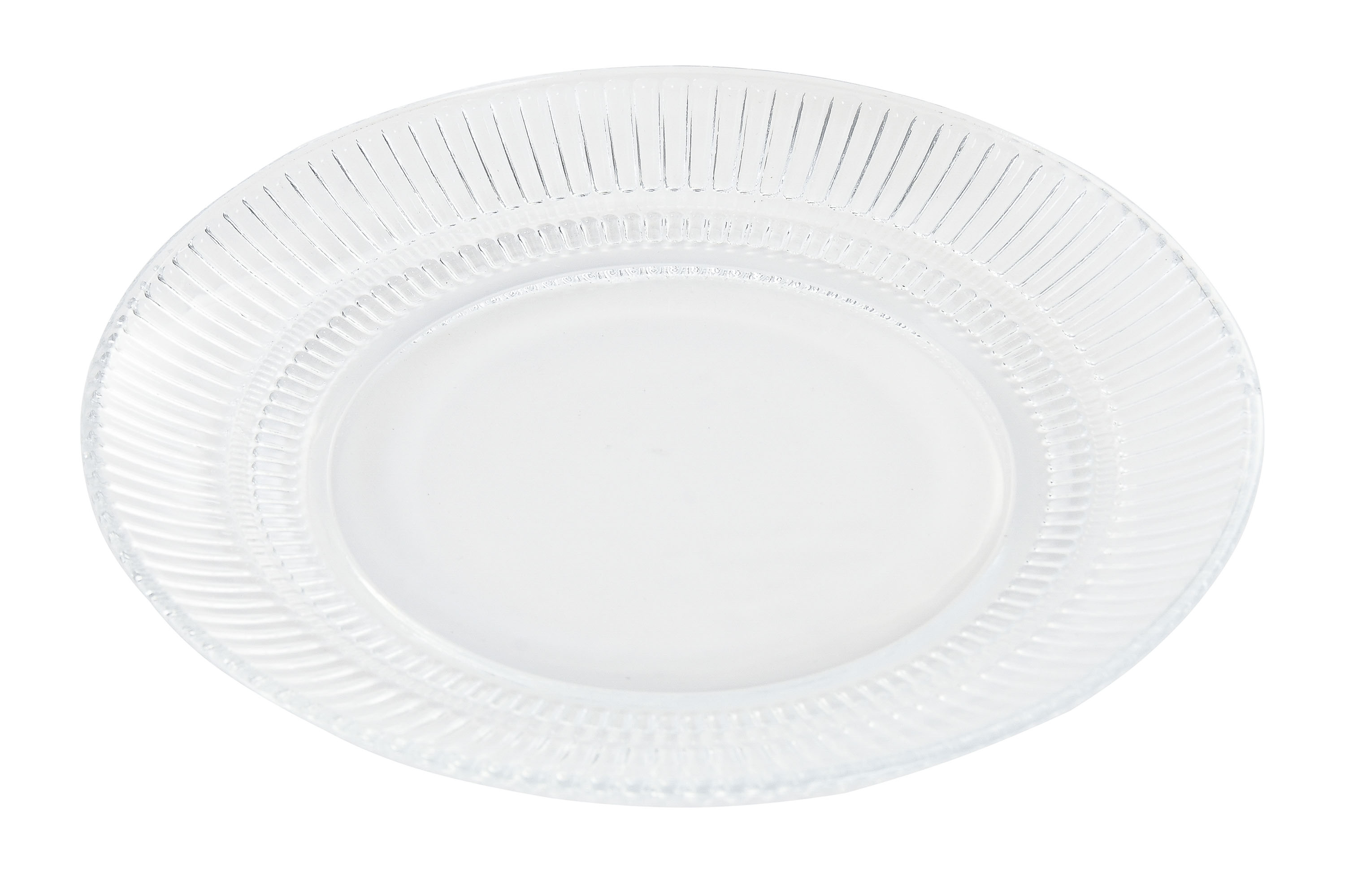PLATO CRISTAL 20X20X2 RAYADO TRANSPARENTE 4
