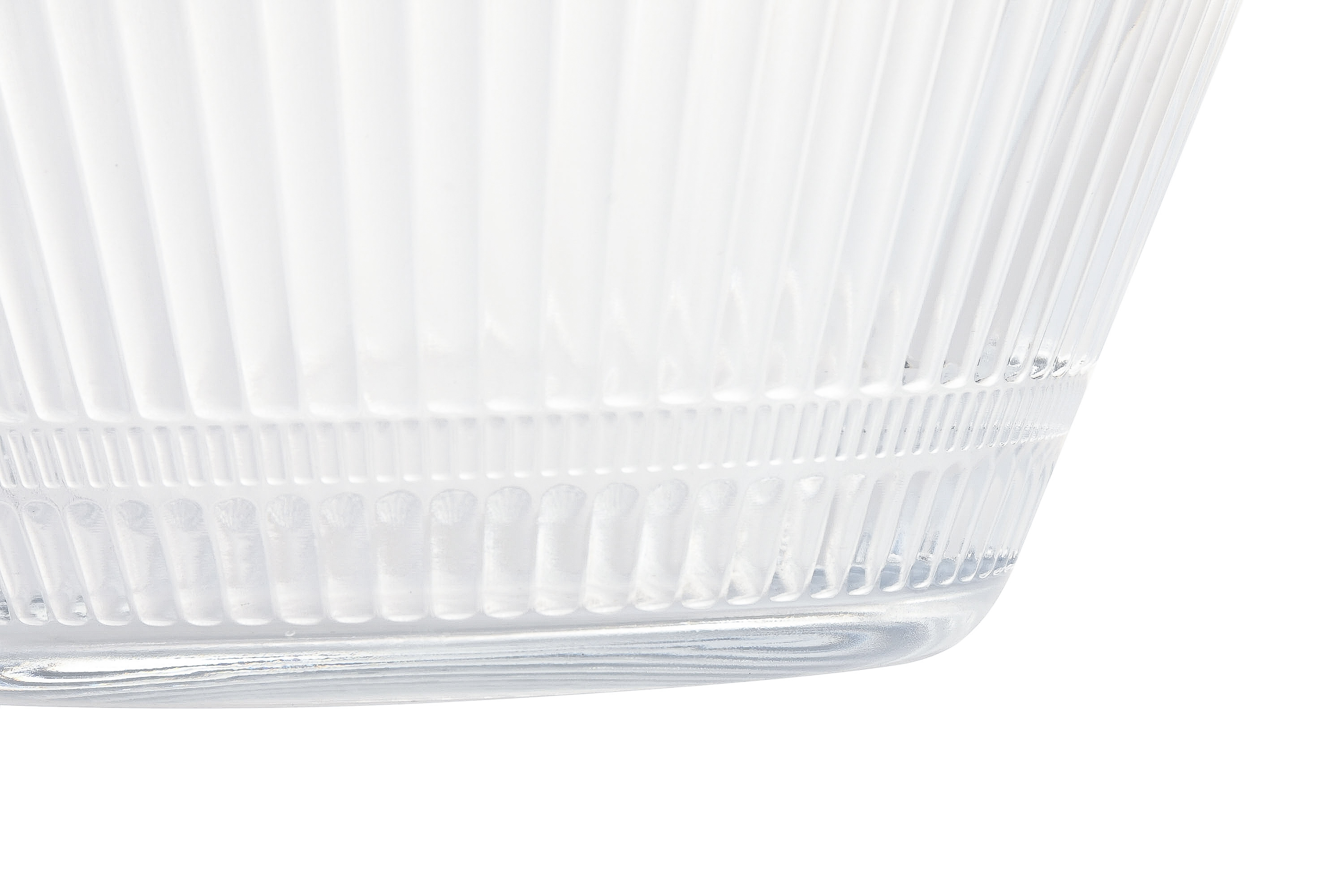 PLATO CRISTAL 14X14X2,3 RAYADO TRANSPARENTE 3