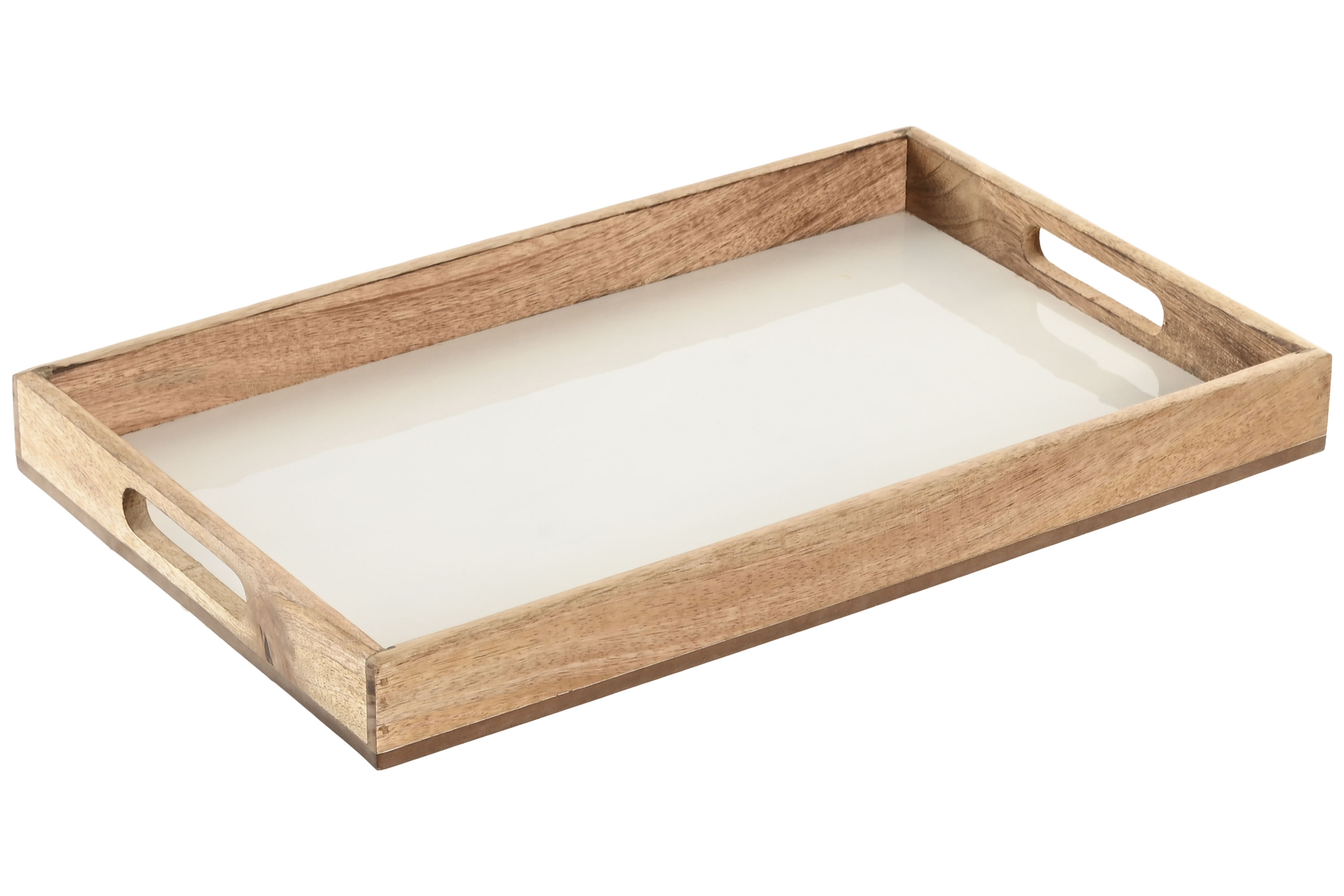 BANDEJA MANGO 43,5X27X4,5 LACADO BLANCO 2