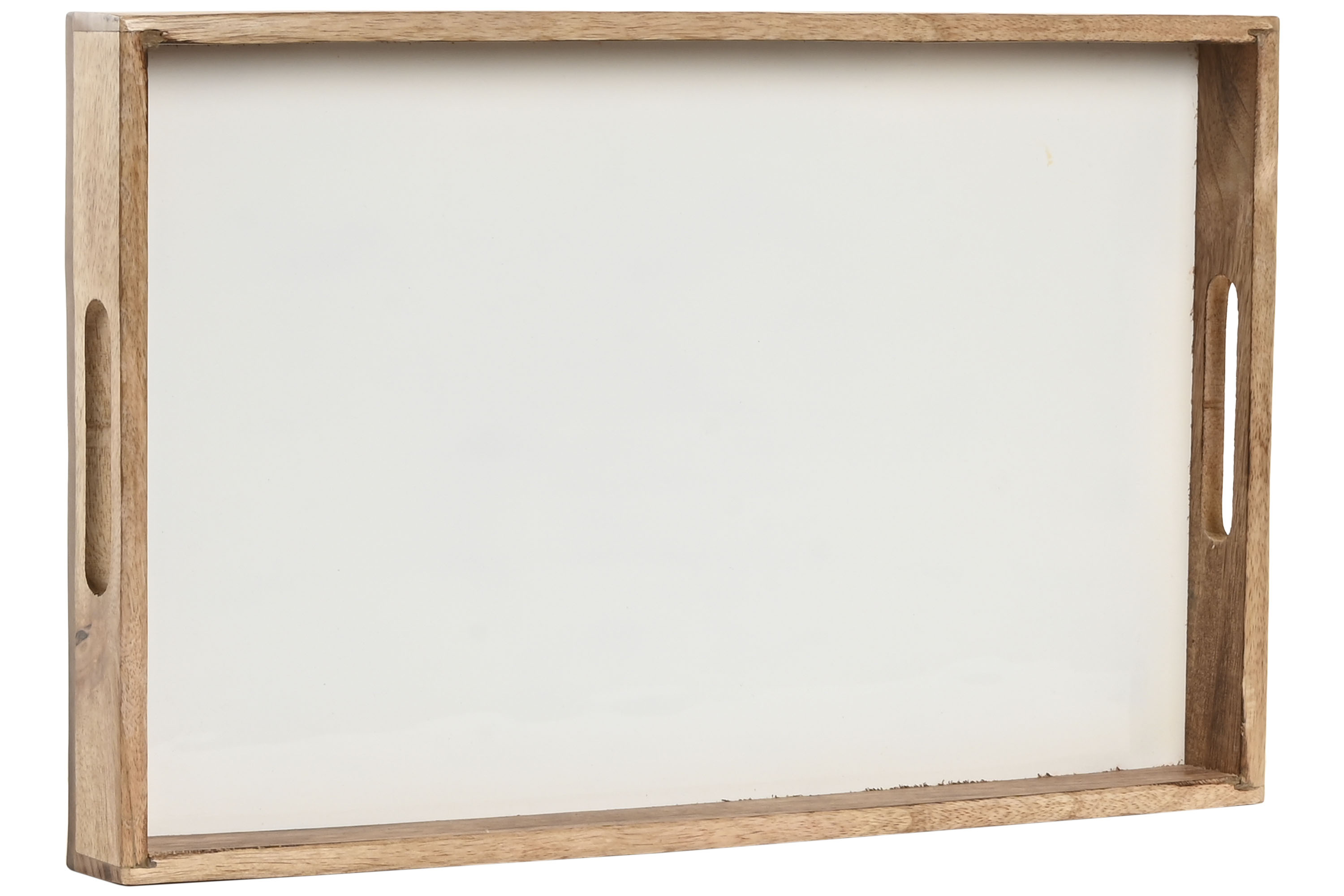 BANDEJA MANGO 43,5X27X4,5 LACADO BLANCO